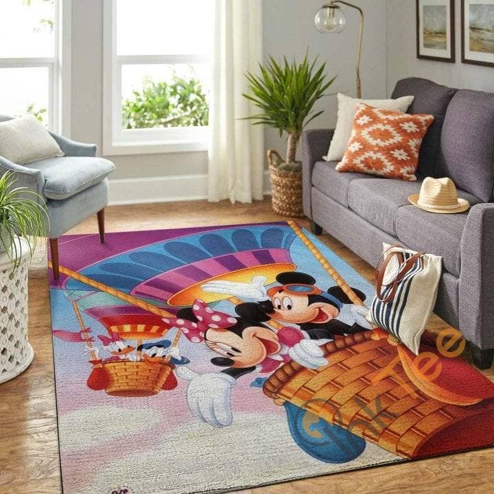 Mickey And Minnie Living Room Gift Floor Decor Disney Lover Mouse Rug