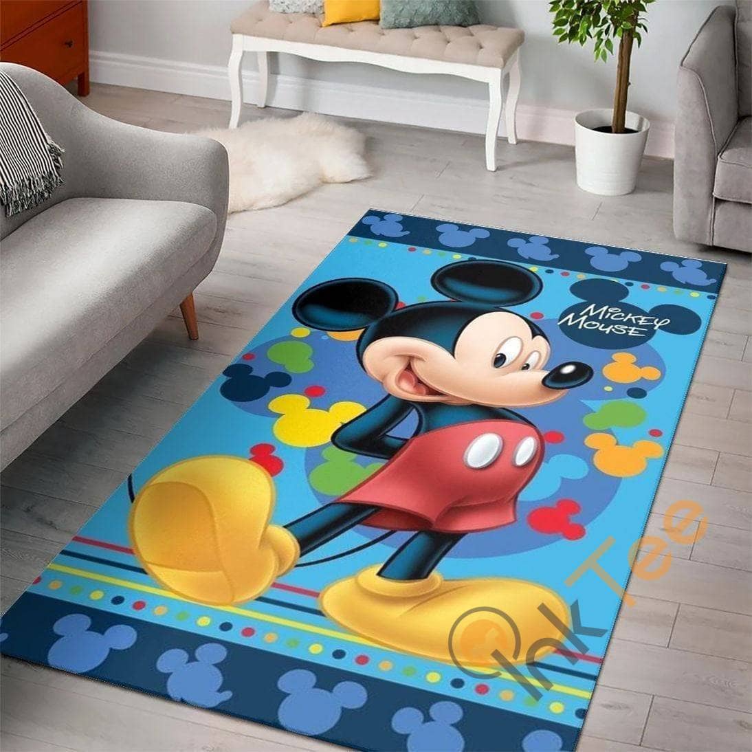 Mickey Mouse Disney Movies Coloring World Rectangular Rug