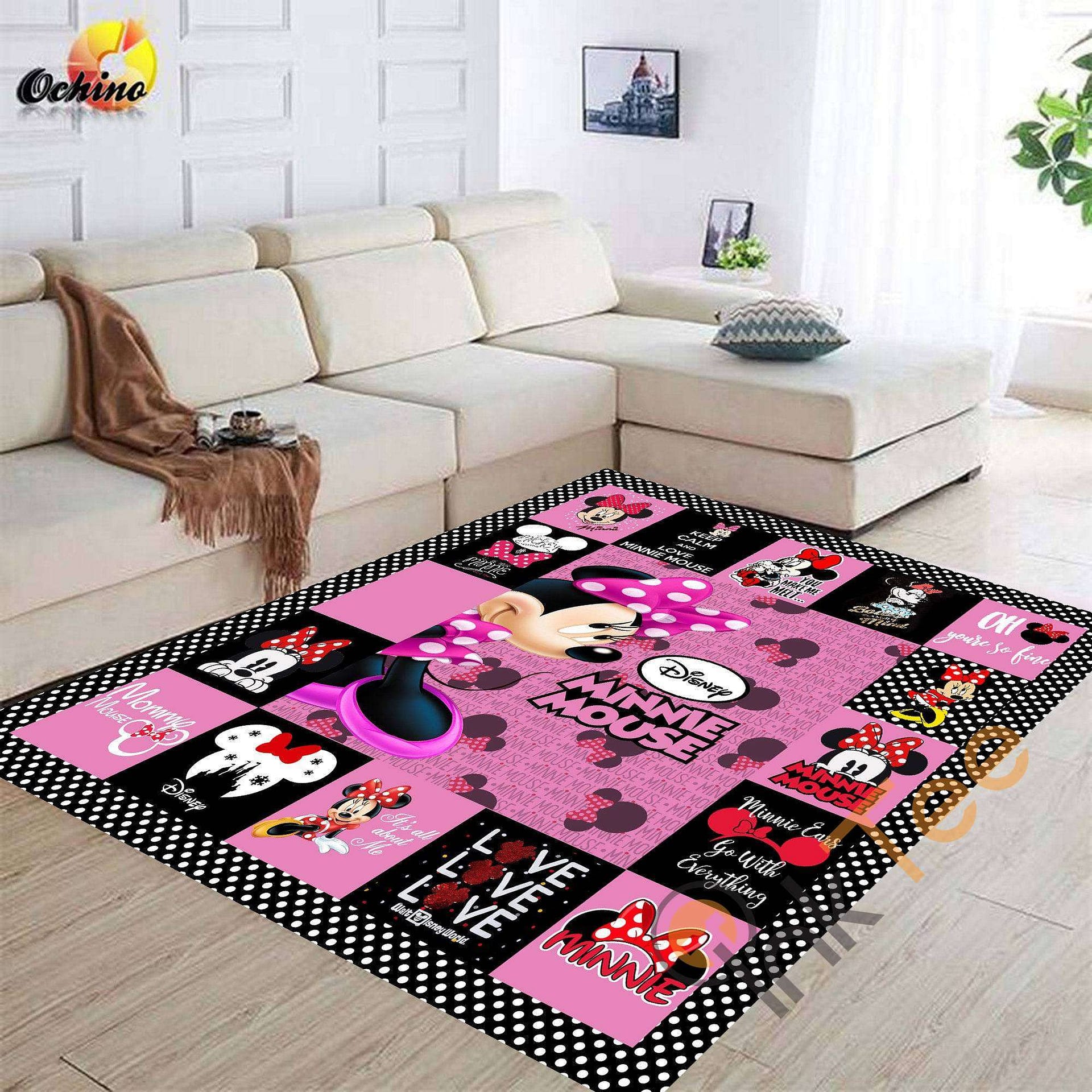 Minnie Mouse Ears Go With Everything Mickey Carpet Bedroom Disney Lover Children's Rug