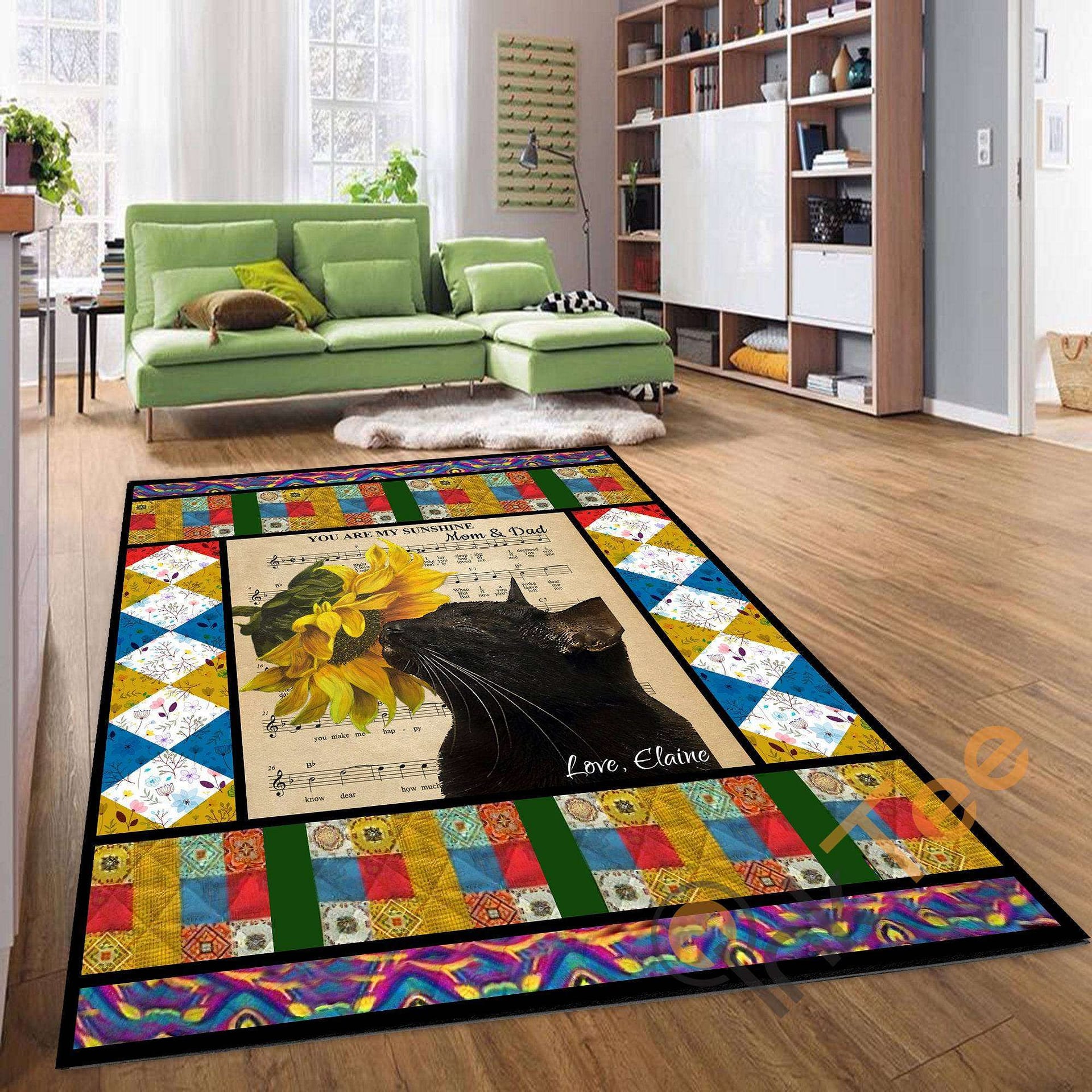 Mom & Dad You Are My Sunshine Sunflower For Kitchen Living Room Bedroom Rug