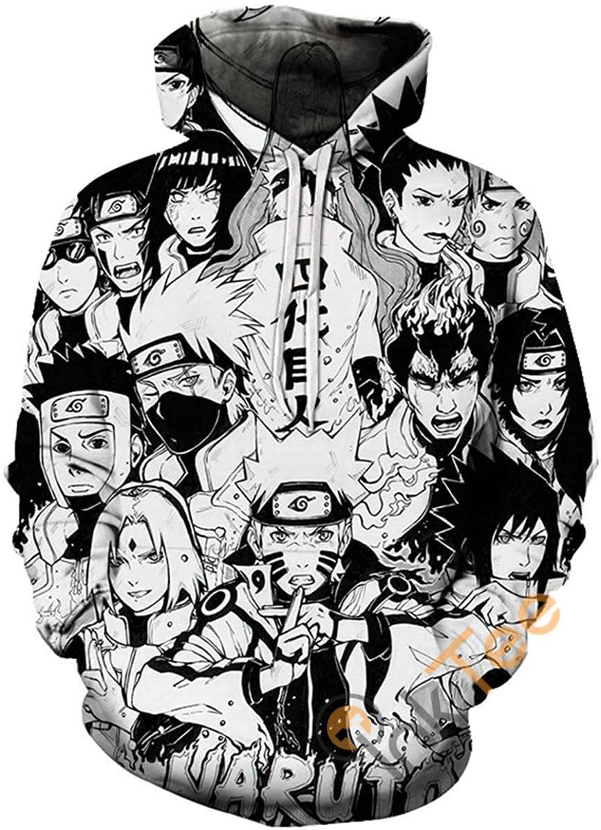 Naruto Print Pullover With Front Pocket Sku149 Hoodie 3D