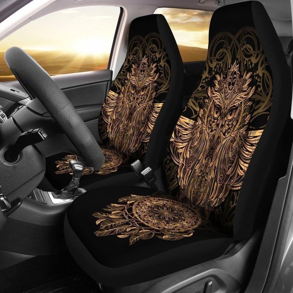 Native Golden Owl For Fan Gift Sku 1514 Car Seat Covers