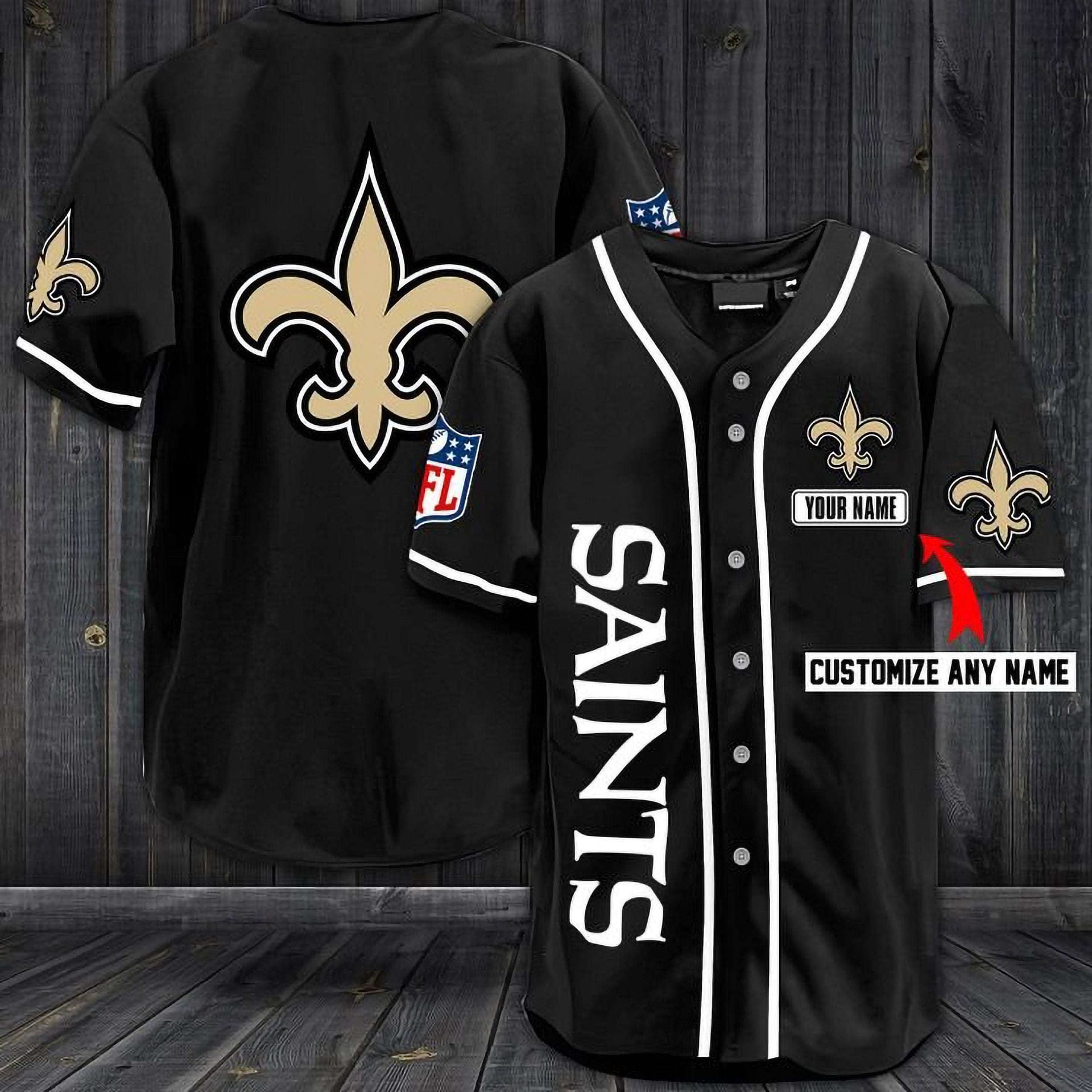 New Orleans Saints Personalized Custom Name For You Baseball Jersey