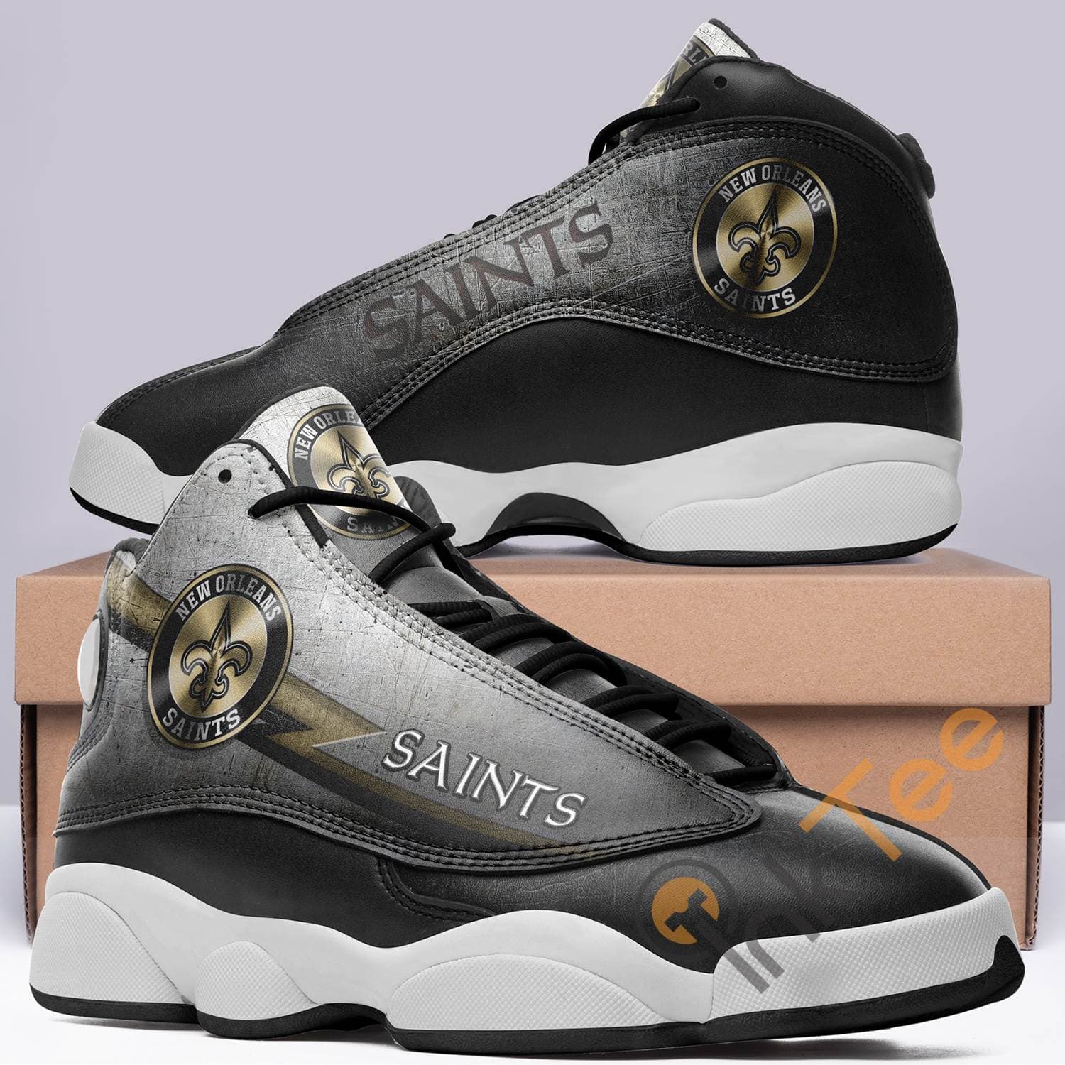 New Orleans Saints Team Logo Aj13 Air Jordan Shoes