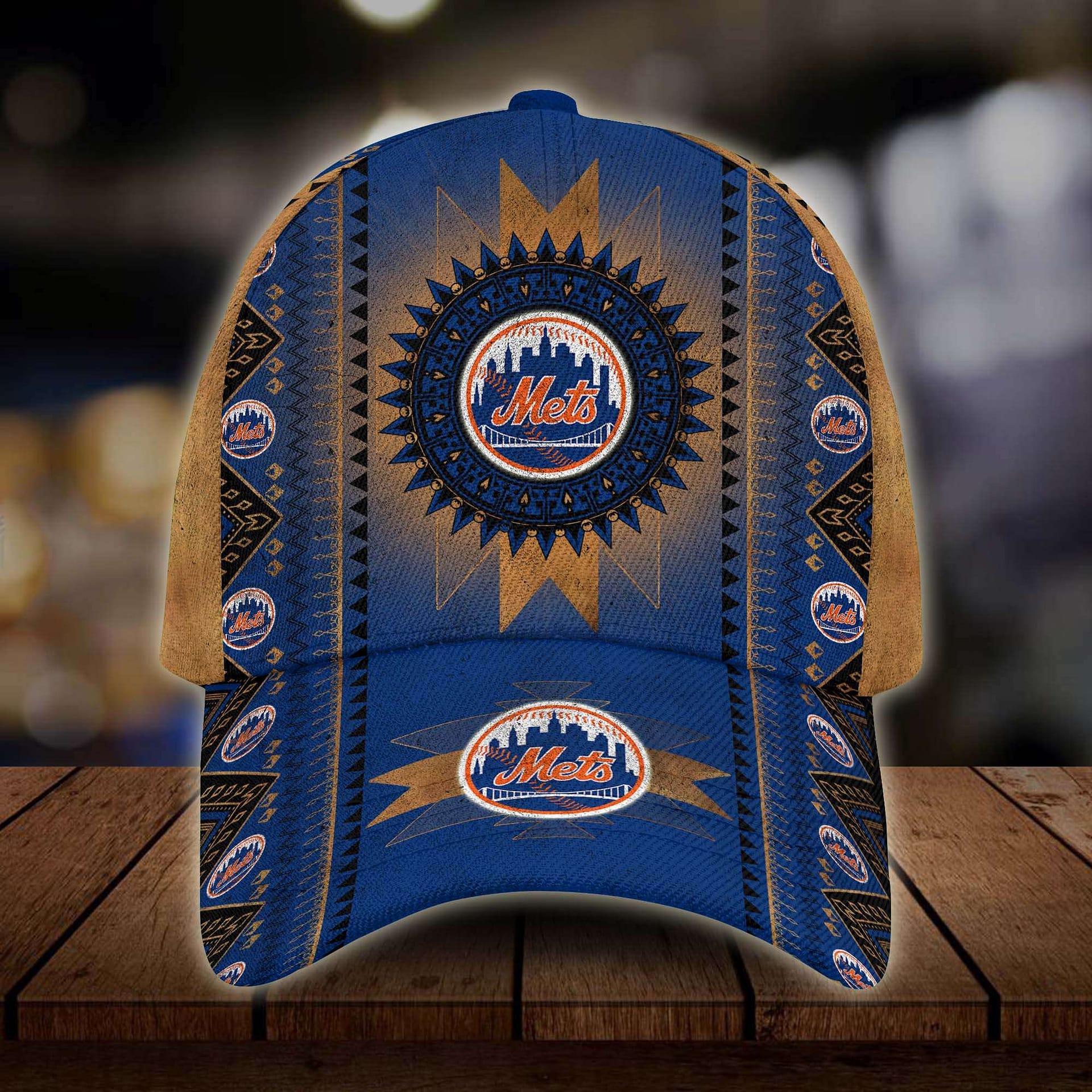 New York Mets Mlb Team Logo Native Americans Classic Cap