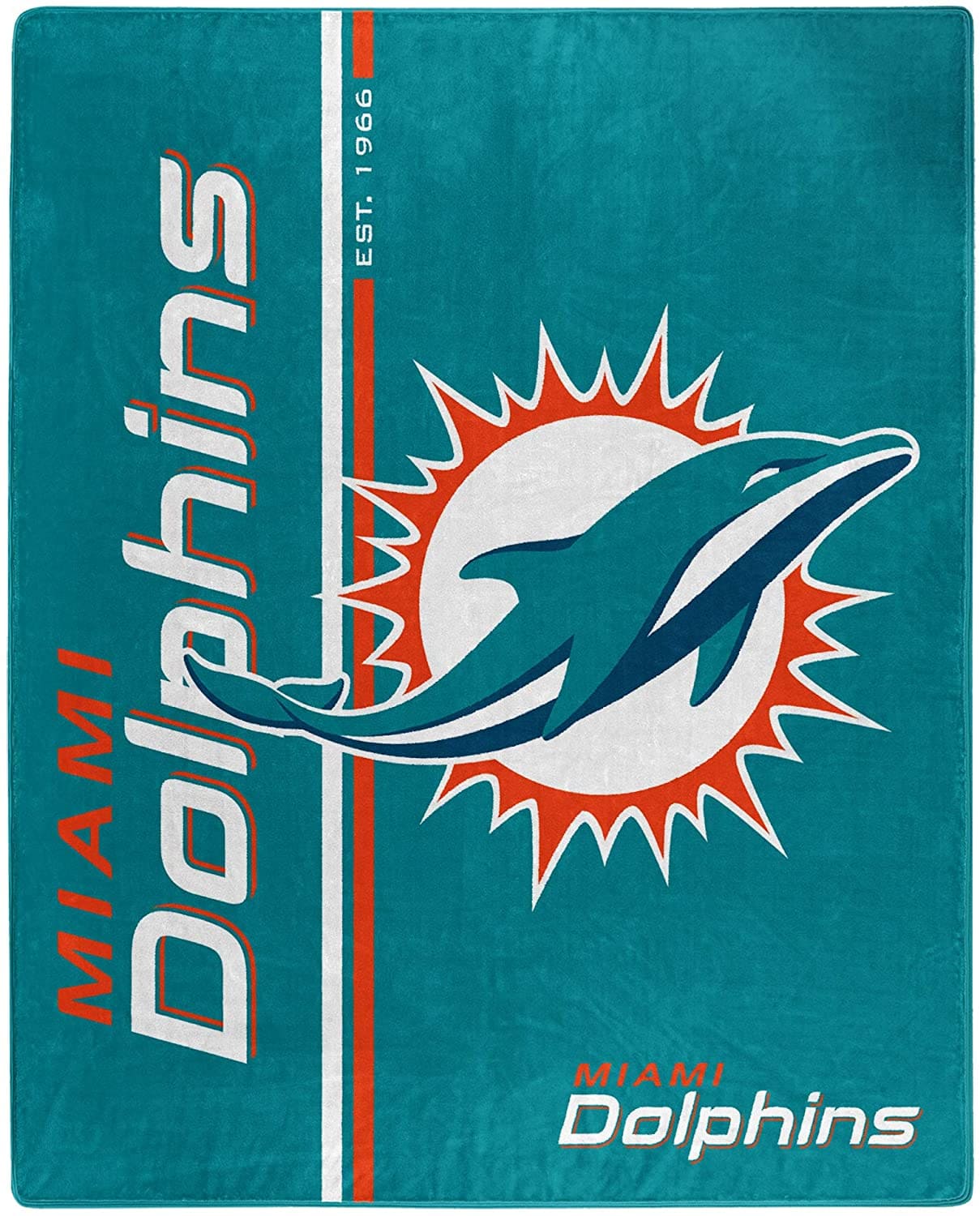 Nfl Throw Miami Dolphins Team Colors Fleece Blanket