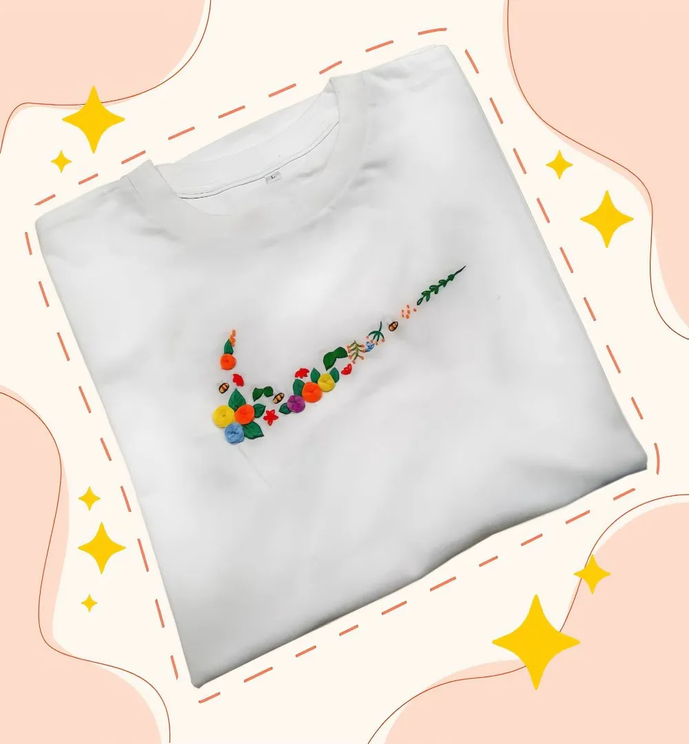 Nike Vintage T-shirt Hand Embroidery