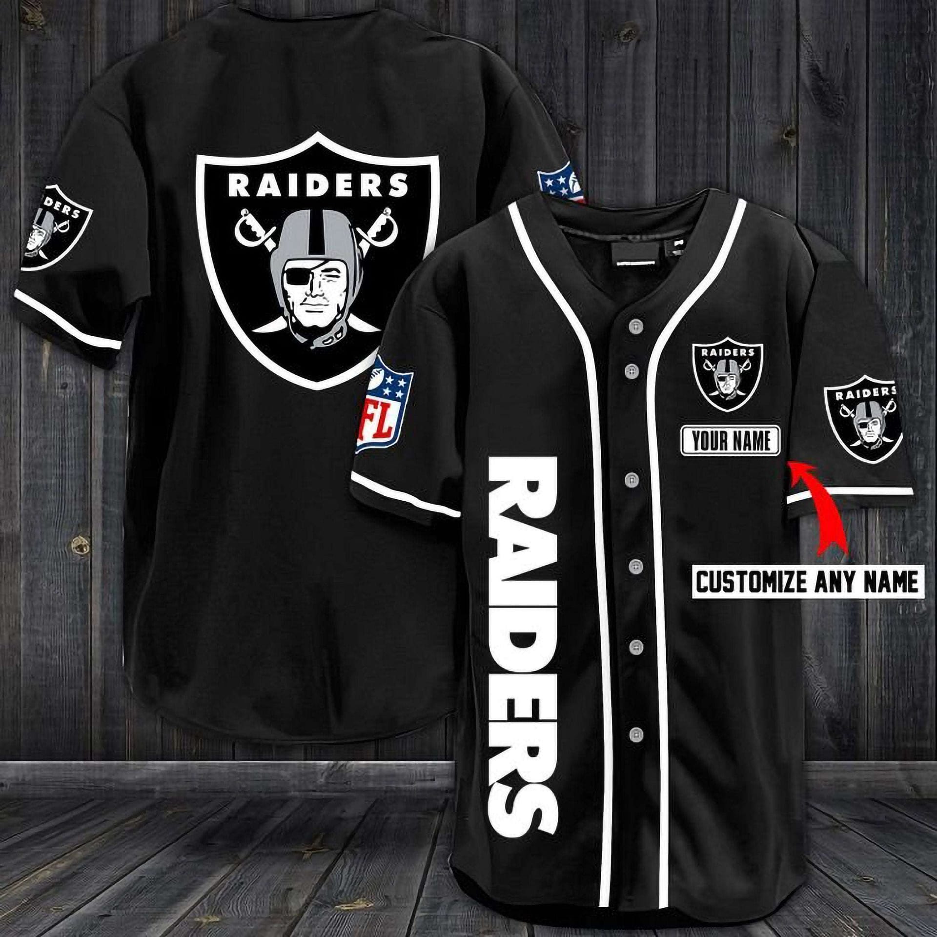 Oakland Raiders Personalized Custom Name For You Baseball Jersey