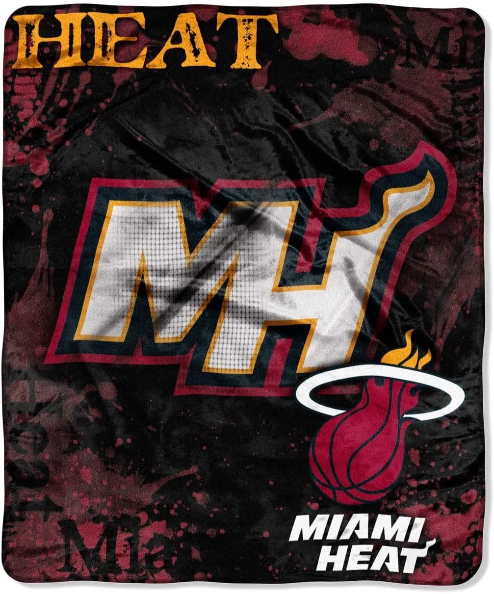 Officially Licensed Nba Throw Miami Heat Fleece Blanket
