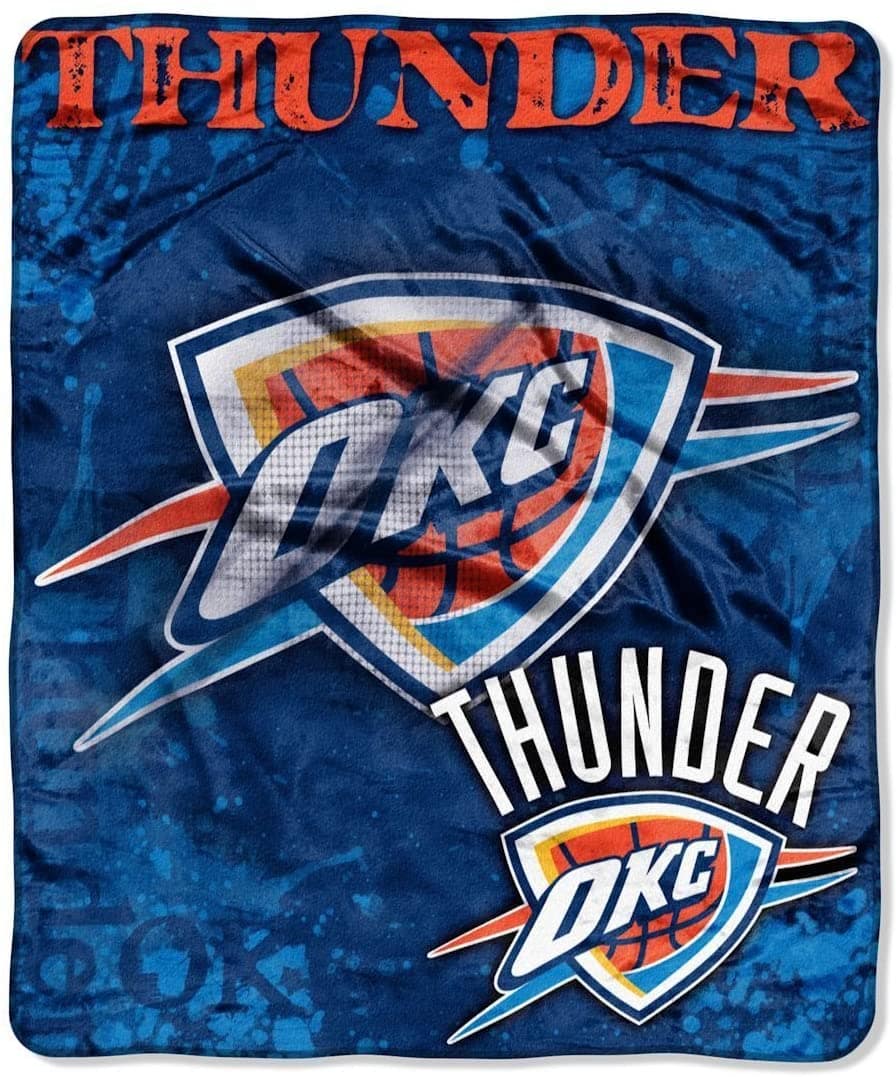 Officially Licensed Nba Throw Oklahoma City Thunder Fleece Blanket