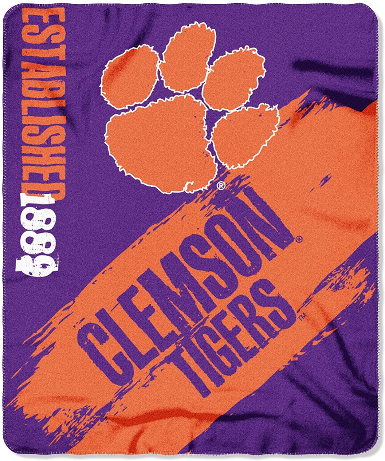 Officially Licensed Ncaa Printed Throw Clemson Tigers Fleece Blanket