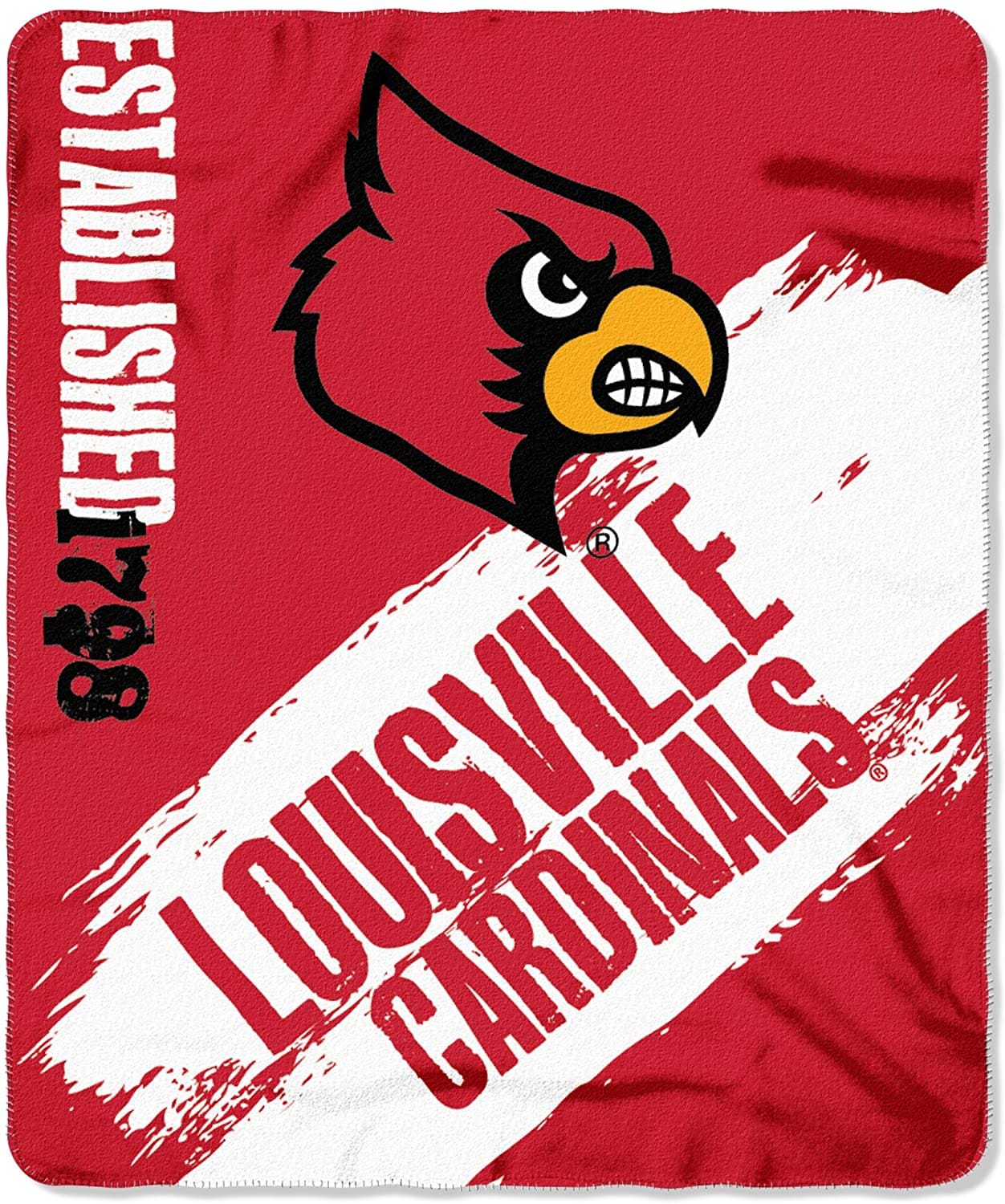 Officially Licensed Ncaa Printed Throw Louisville Cardinals Fleece Blanket