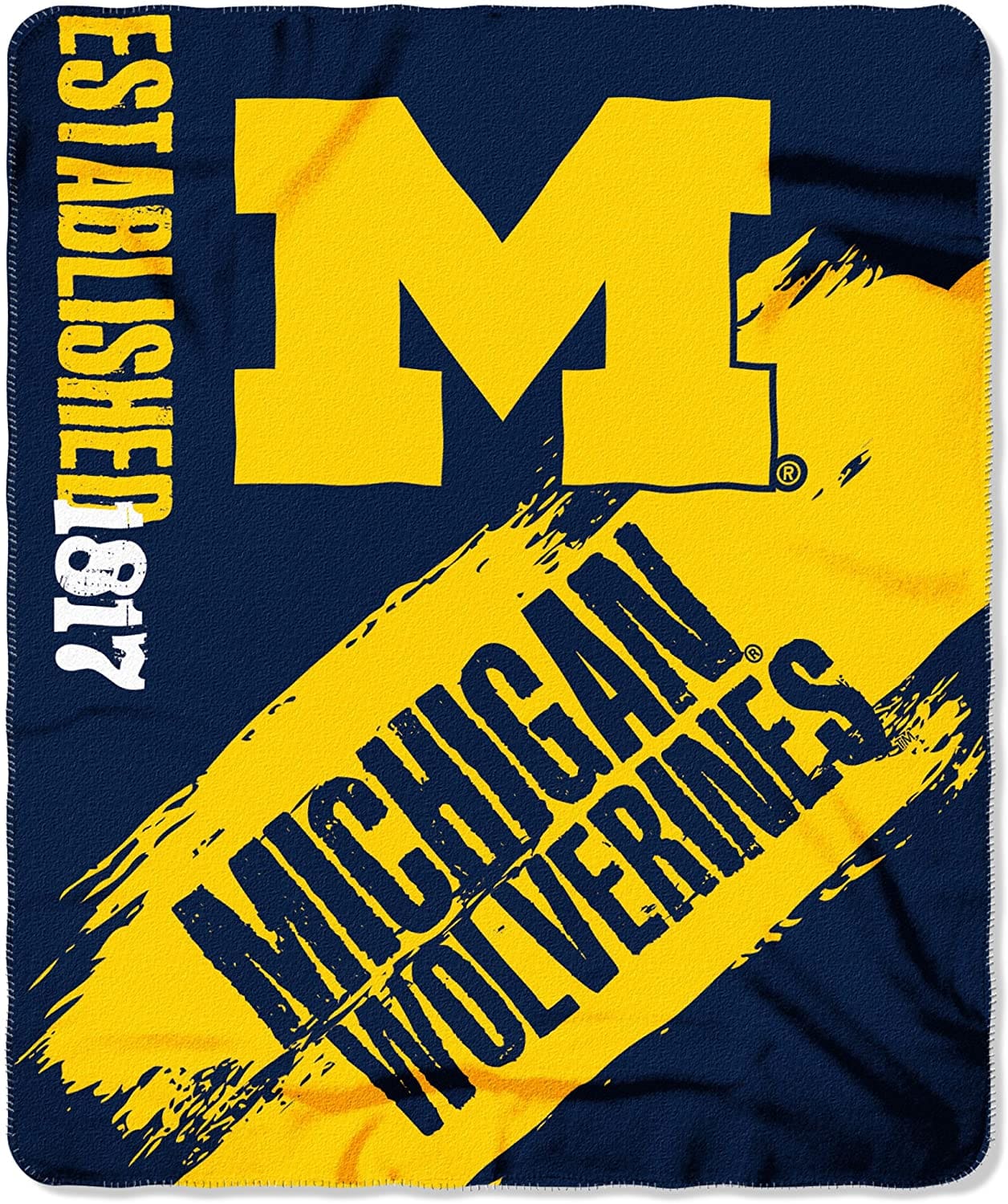 Officially Licensed Ncaa Printed Throw Michigan Wolverines Fleece Blanket