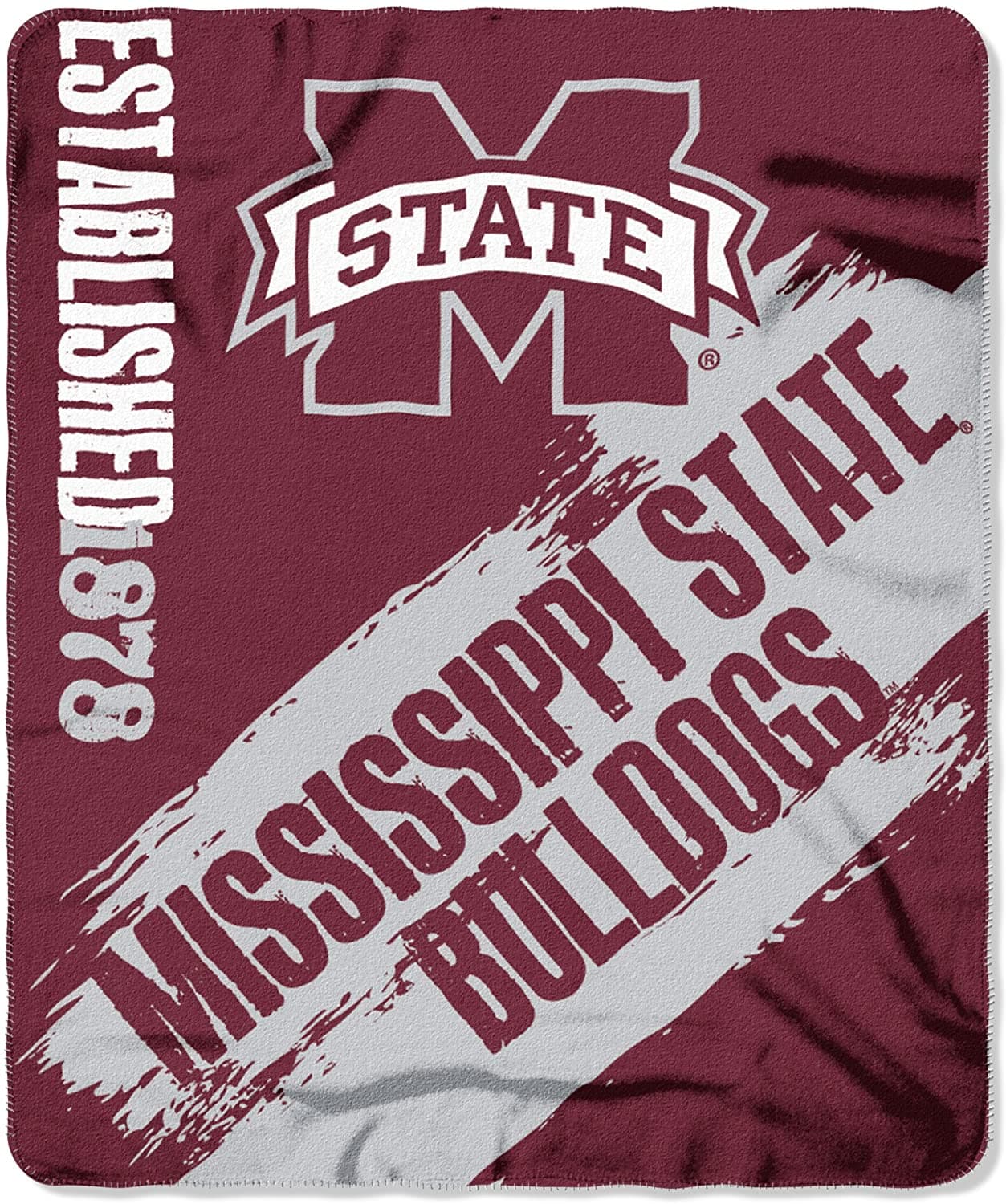 Officially Licensed Ncaa Printed Throw Mississippi State Bulldogs Fleece Blanket