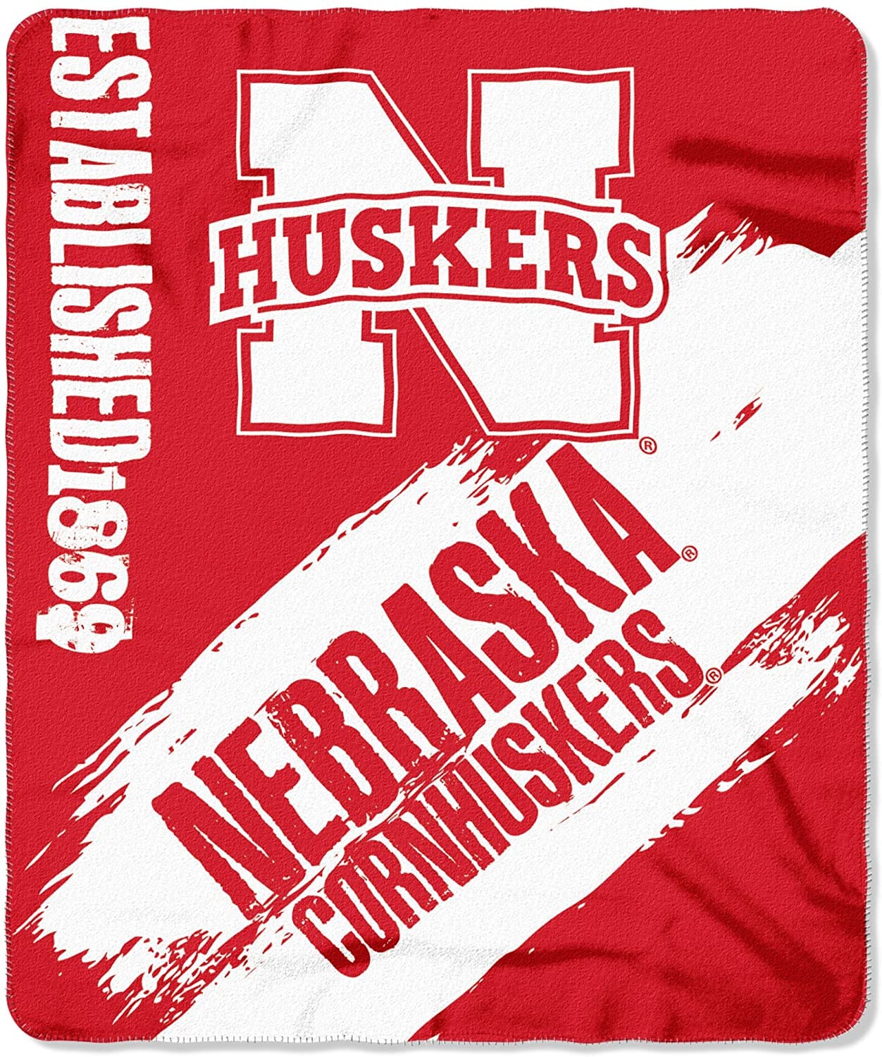 Officially Licensed Ncaa Printed Throw Nebraska Cornhuskers Fleece Blanket