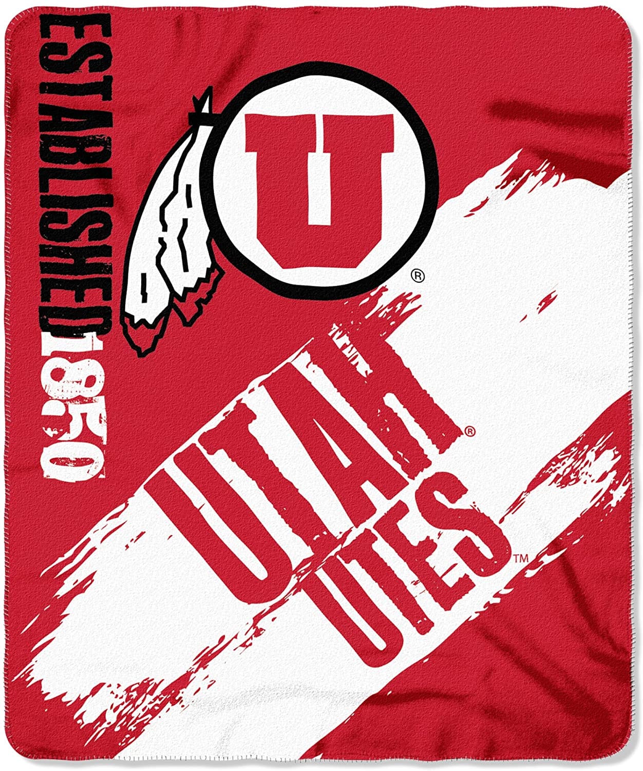 Officially Licensed Ncaa Printed Throw Utah Utes Fleece Blanket