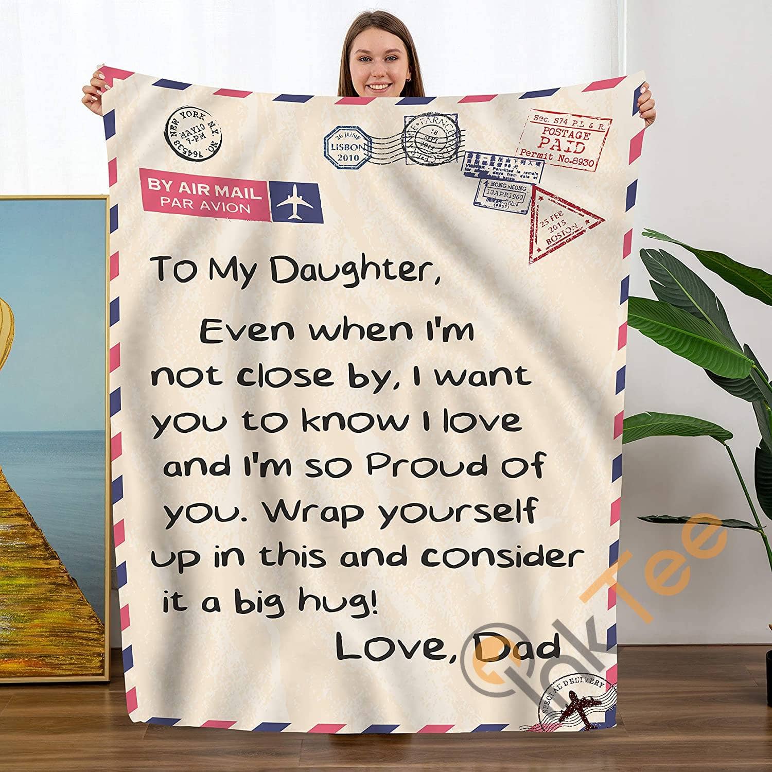 Personalized To My Daughter Gift From Dad Birthdays Soft Throw Fleece Blanket