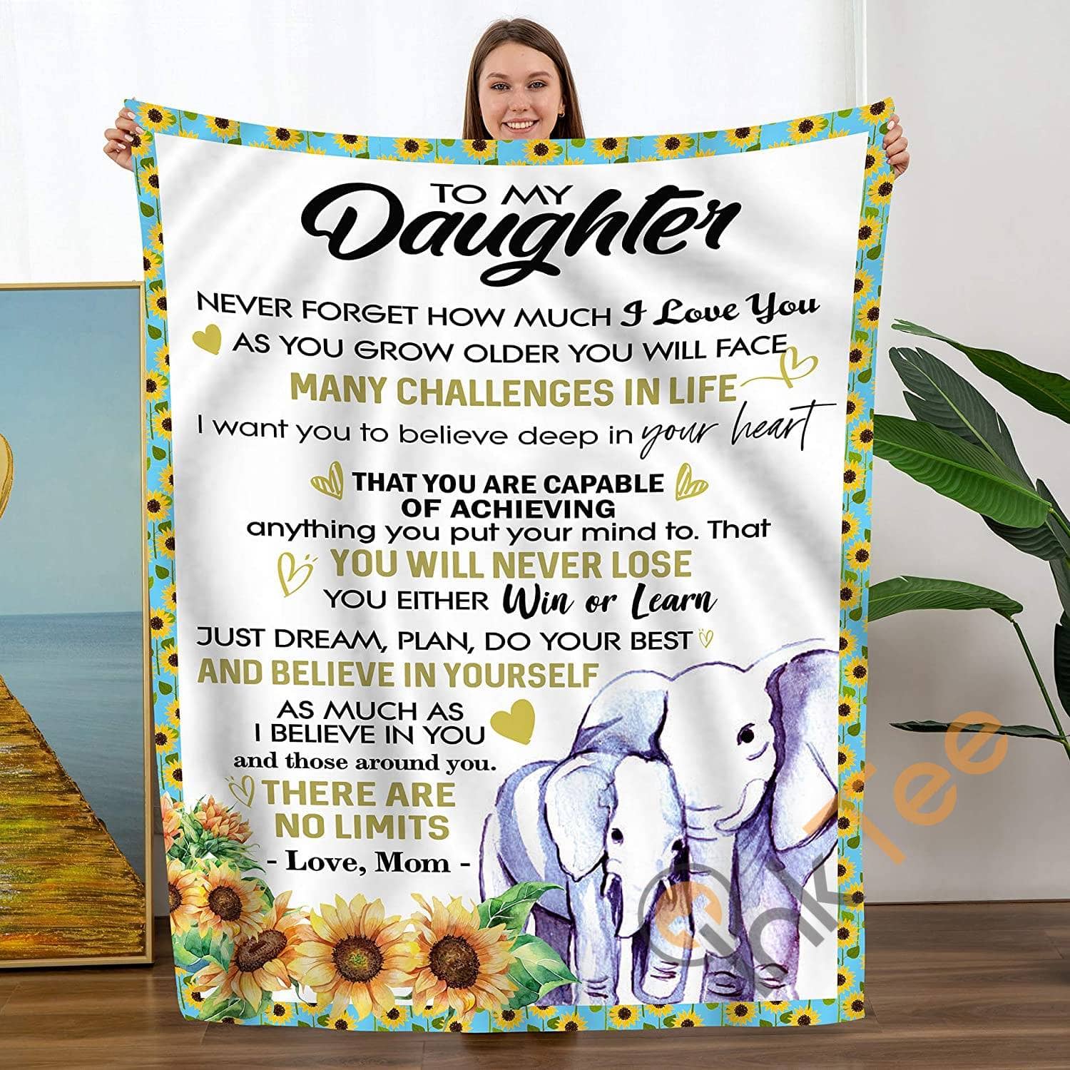 Personalized To My Daughter Gift From Mom Birthdays Soft Throw Fleece Blanket