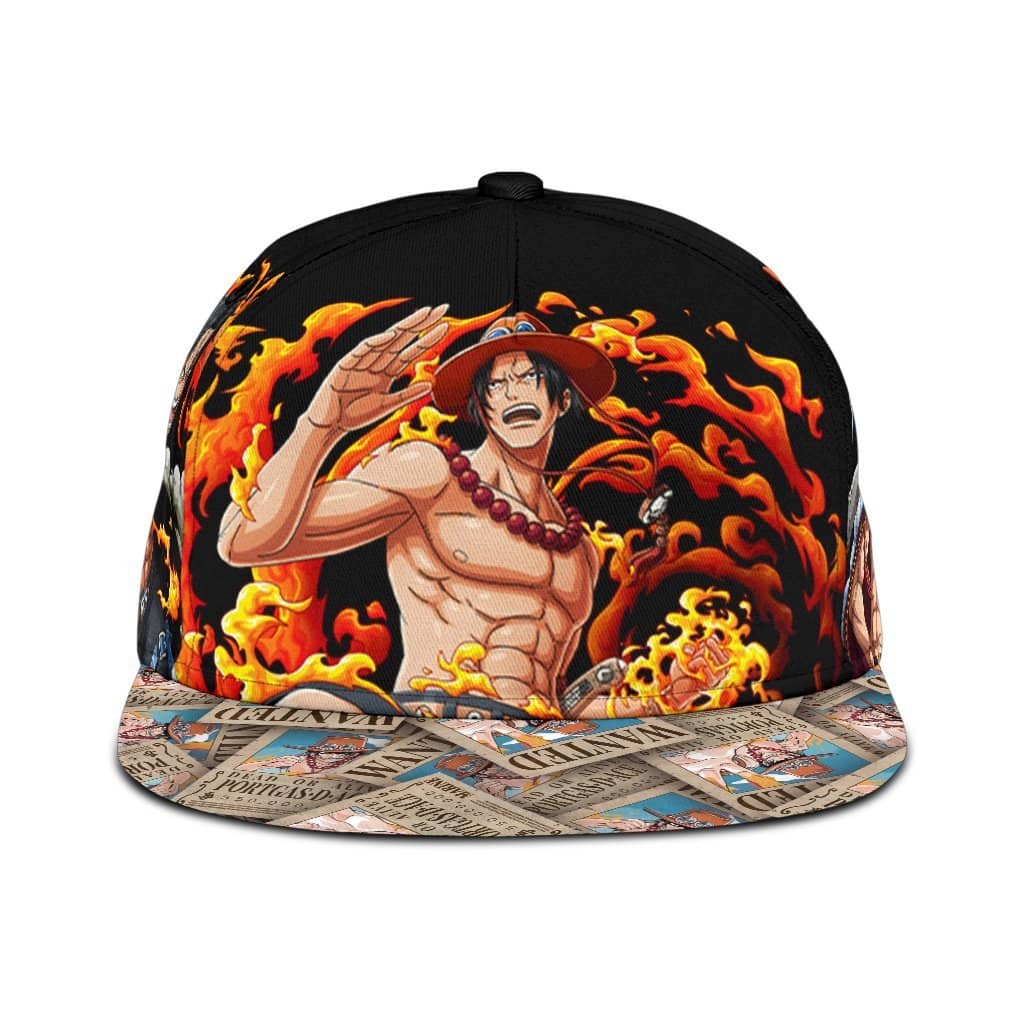 Portgas D. Ace Snapback One Piece Anime Fan Classic Cap