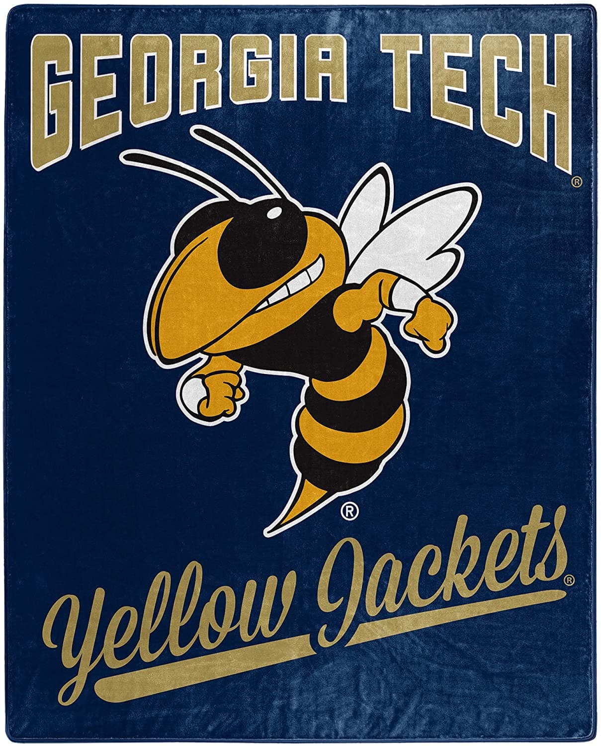 Printed Throw Georgia Tech Yellow Jackets Fleece Blanket