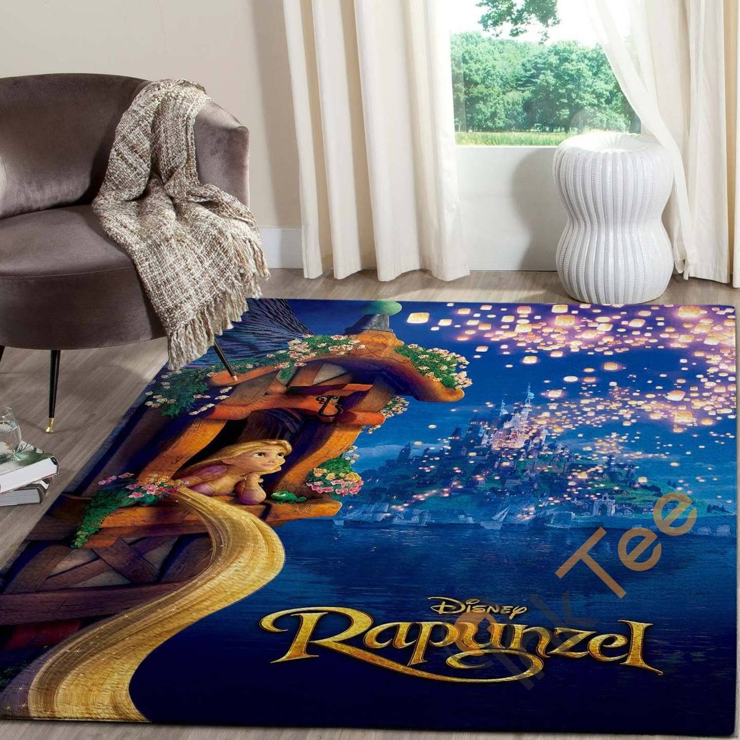 Rapunzel Tangled Disney Floor Decor Gift For Lovers Lover Movies Coloring World Rug