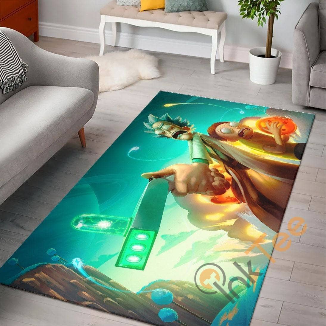 Rick And Morty Cartoon Movies Disney Floor Decor Gift For Lovers Lover Rug