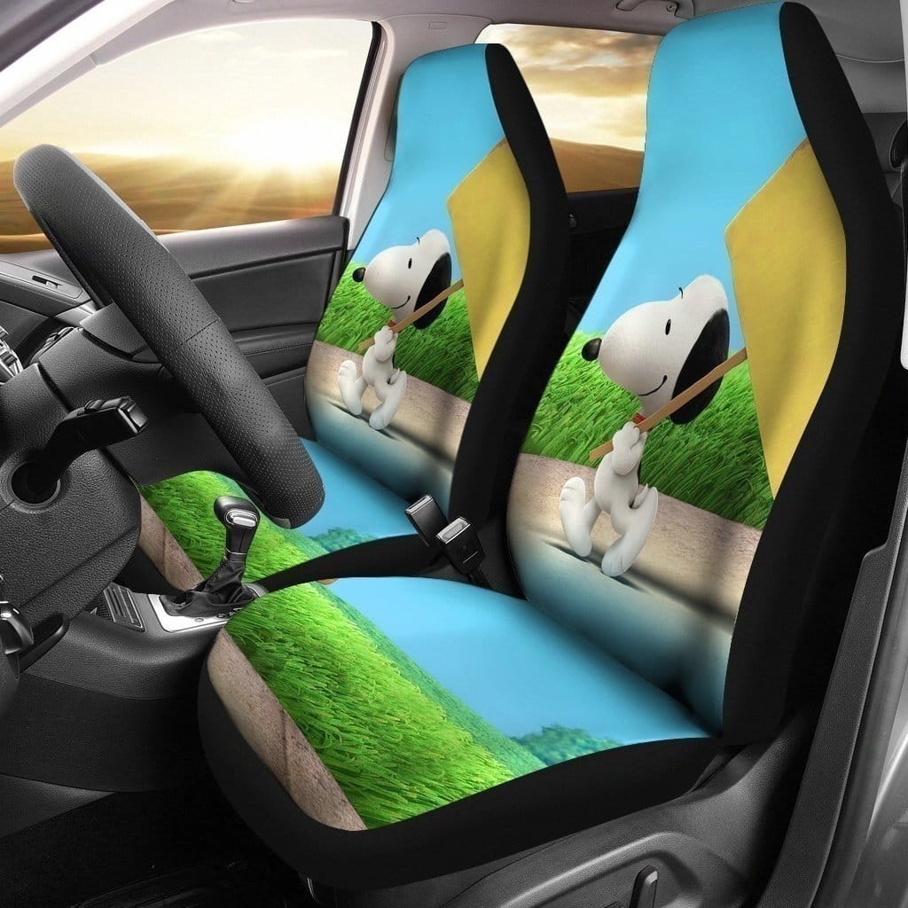 Snoopy Walking For Fan Gift Sku 1501 Car Seat Covers