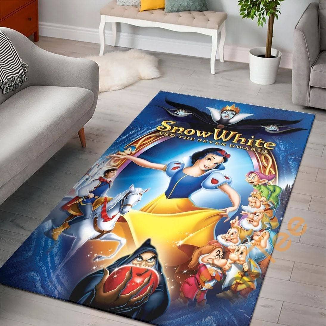 Snow White And The Seven Dwarfs Disney Princess Movies For Living Room Bedroom Lover Floor Decor Rug