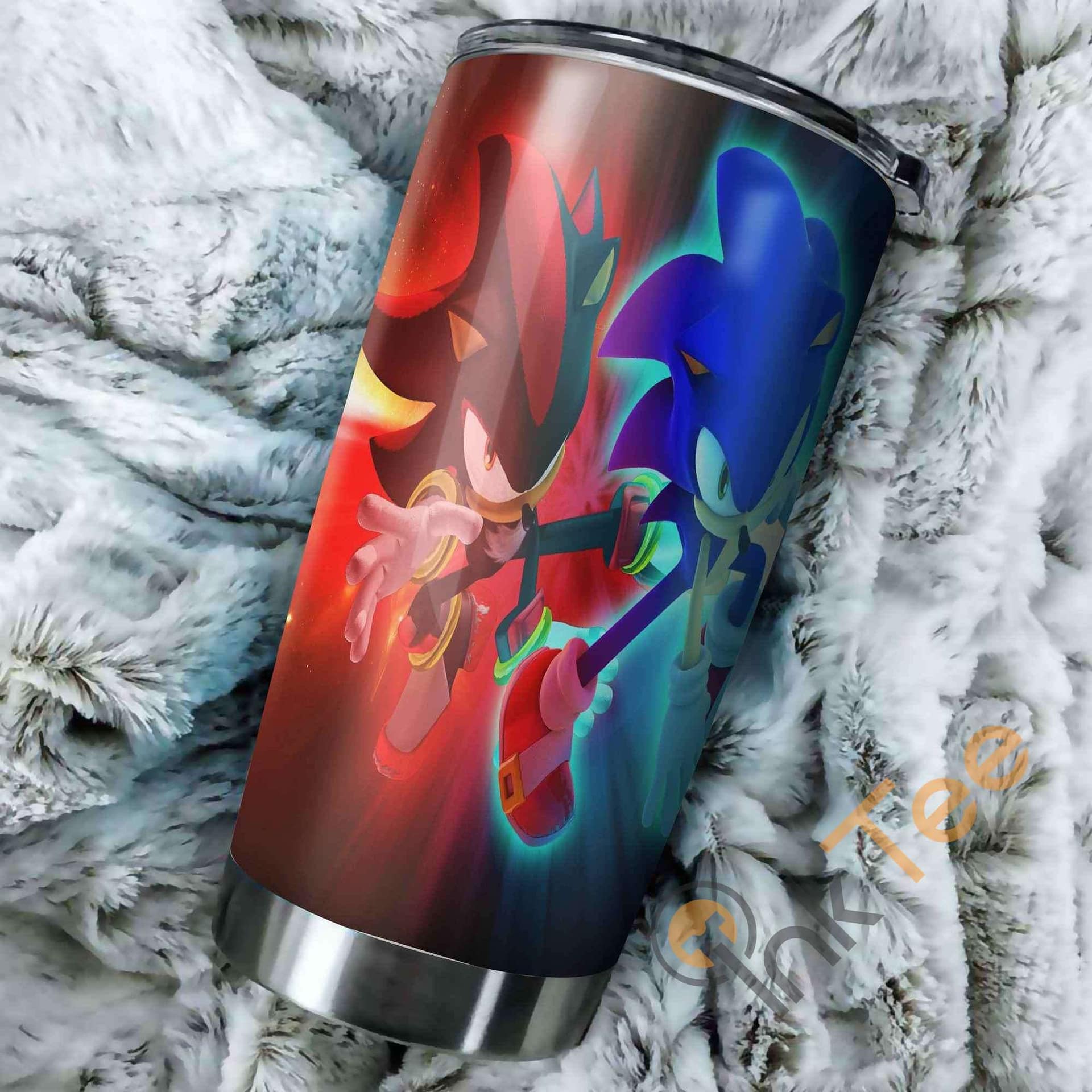 Sonic The Hedgehog Red And Blue Perfect Gift Stainless Steel Tumbler