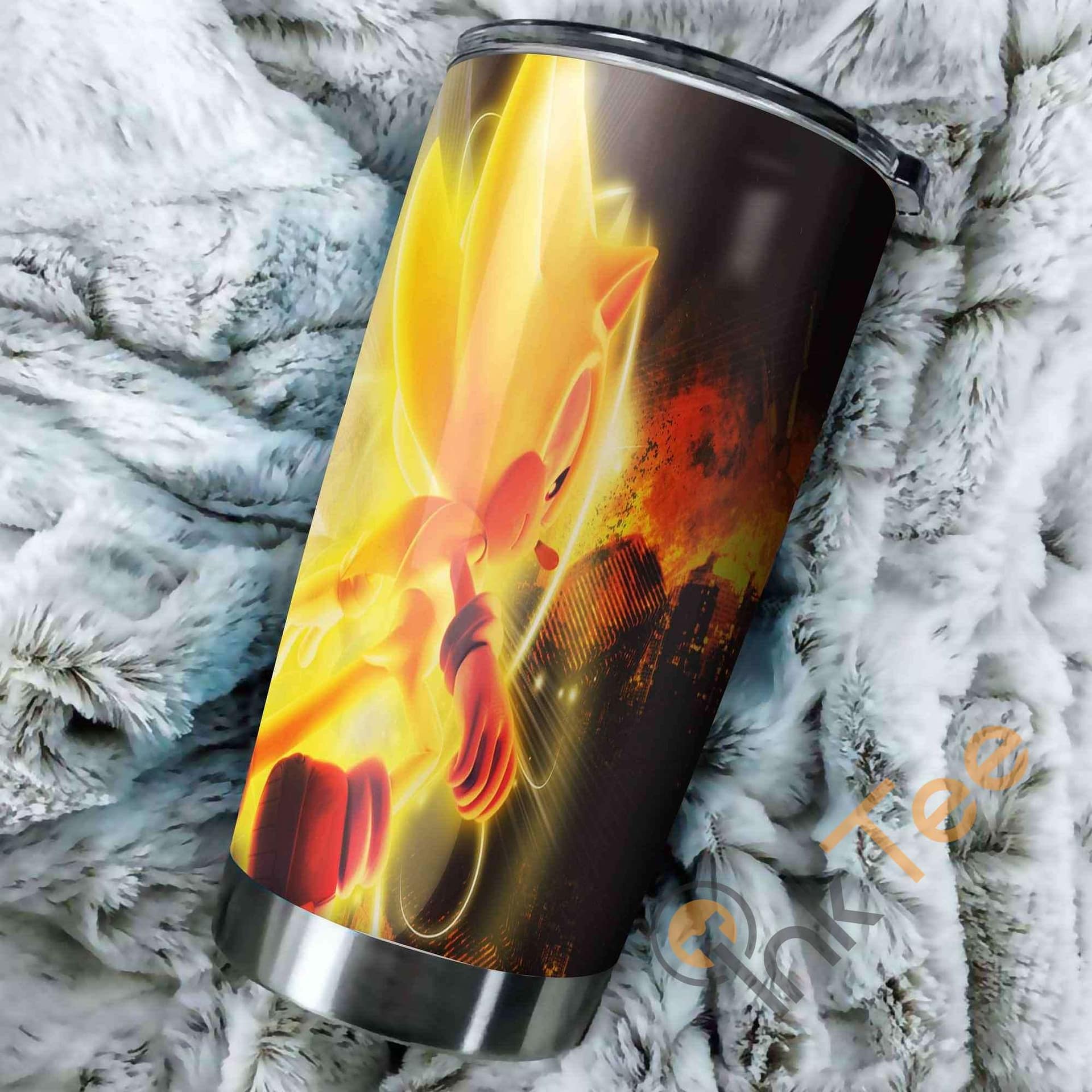 Sonic The Hedgehog Yellow Fire Perfect Gift Stainless Steel Tumbler