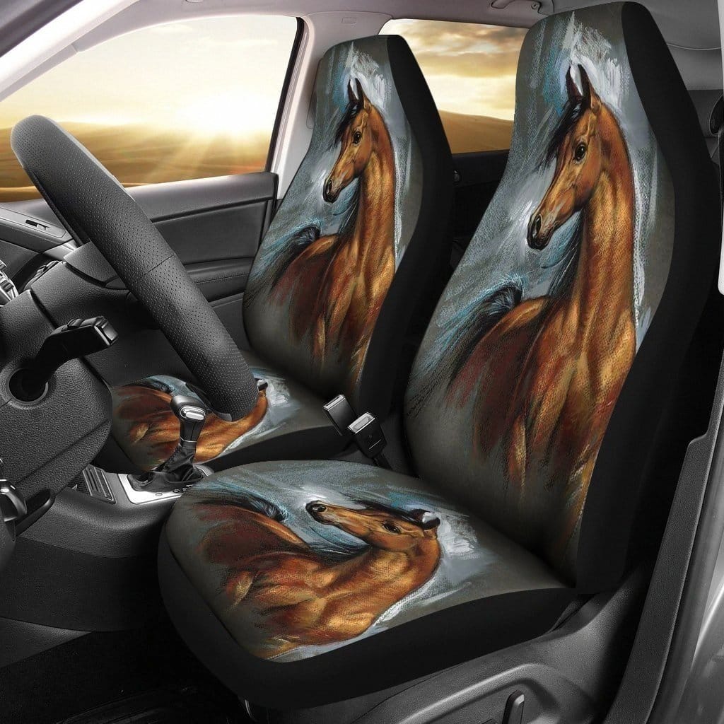 Standardbred Horse Painting For Fan Gift Sku 1491 Car Seat Covers
