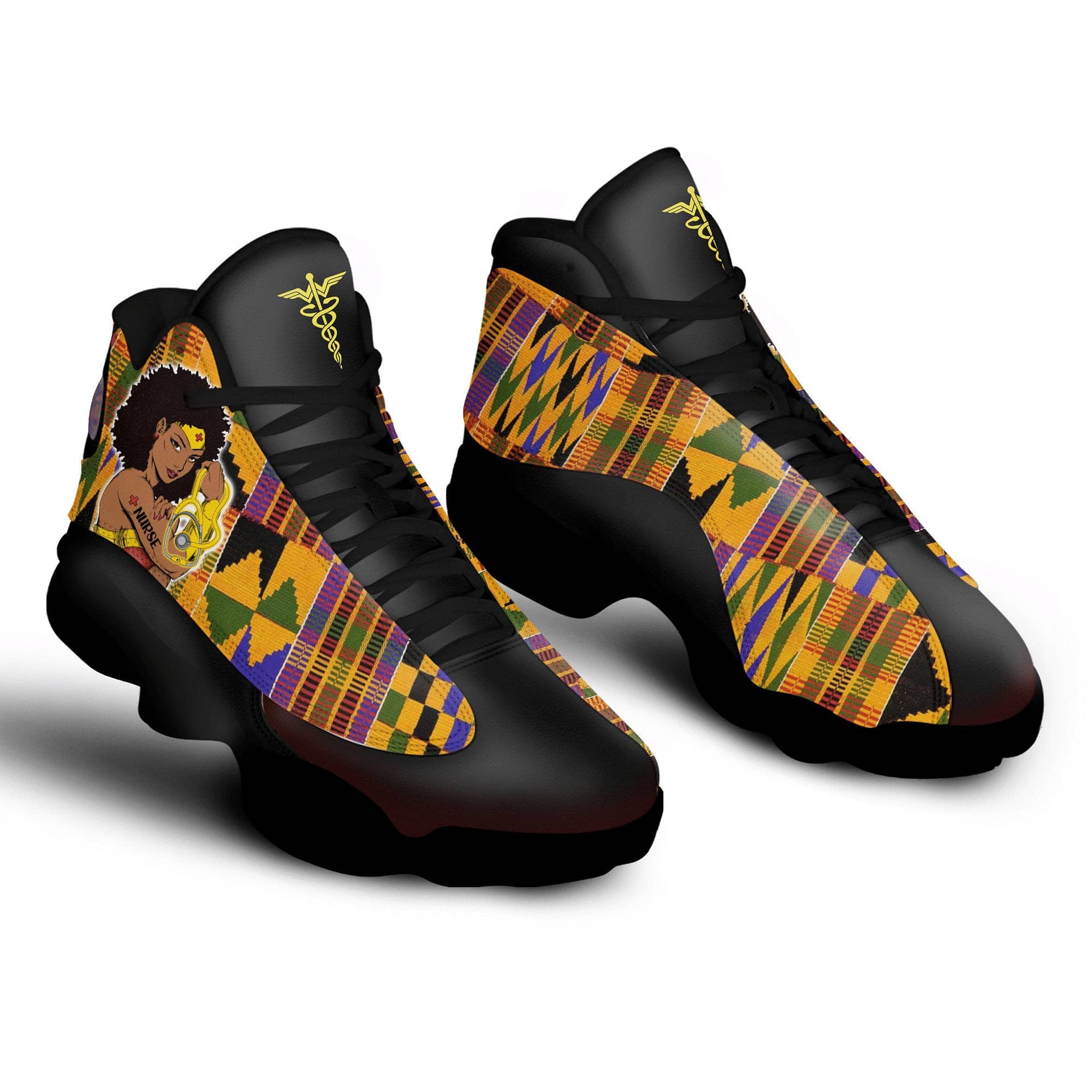 Super Nurse Melanated African Pattern Air Jordan Shoes