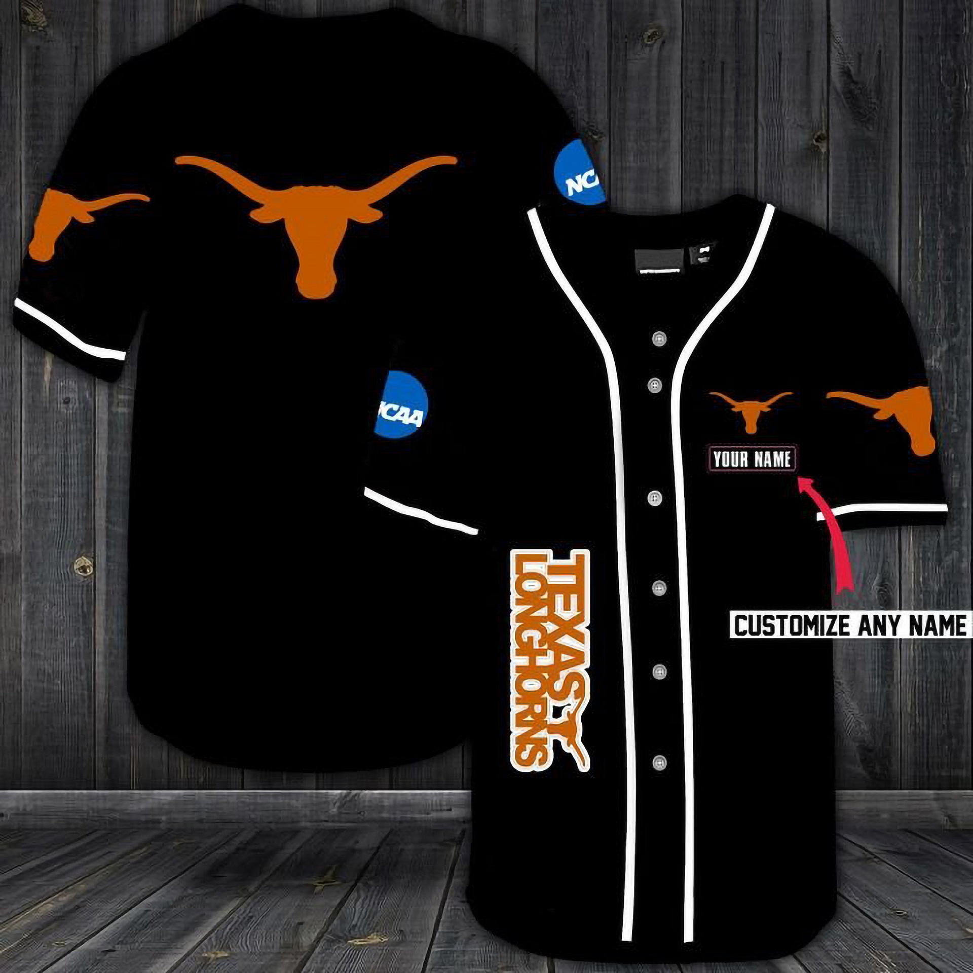 Texas Longhorns Personalized Custom Name For You Baseball Jersey