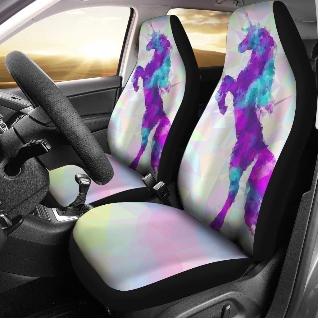 Unicorn With 2 Legs Up For Fan Gift Sku 2142 Car Seat Covers