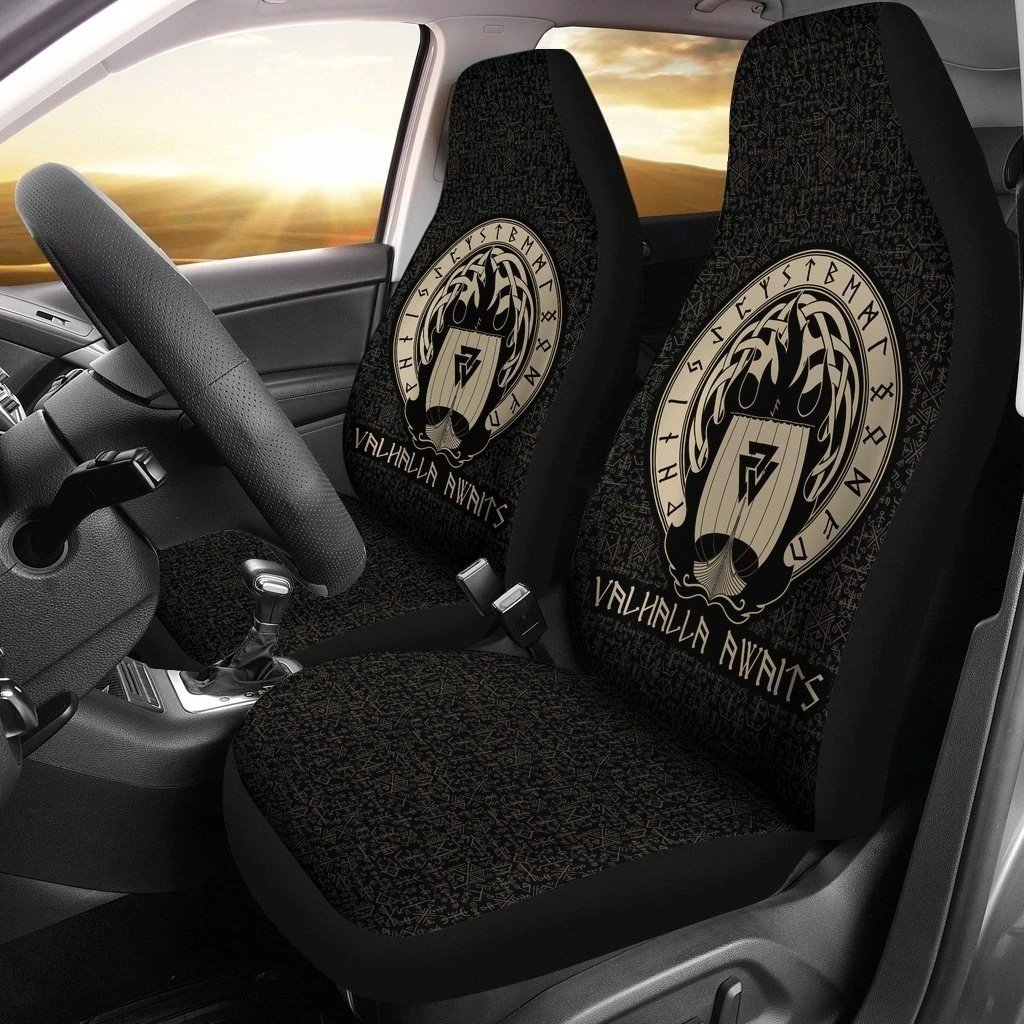 Valhalla Awaits Viking For Fan Gift Sku 1510 Car Seat Covers