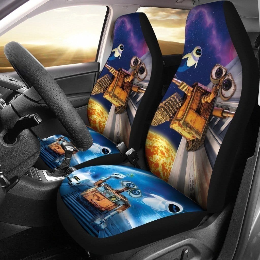 Wall-e & Eve Around The Galaxy Disney For Fan Gift Sku 1602 Car Seat Covers