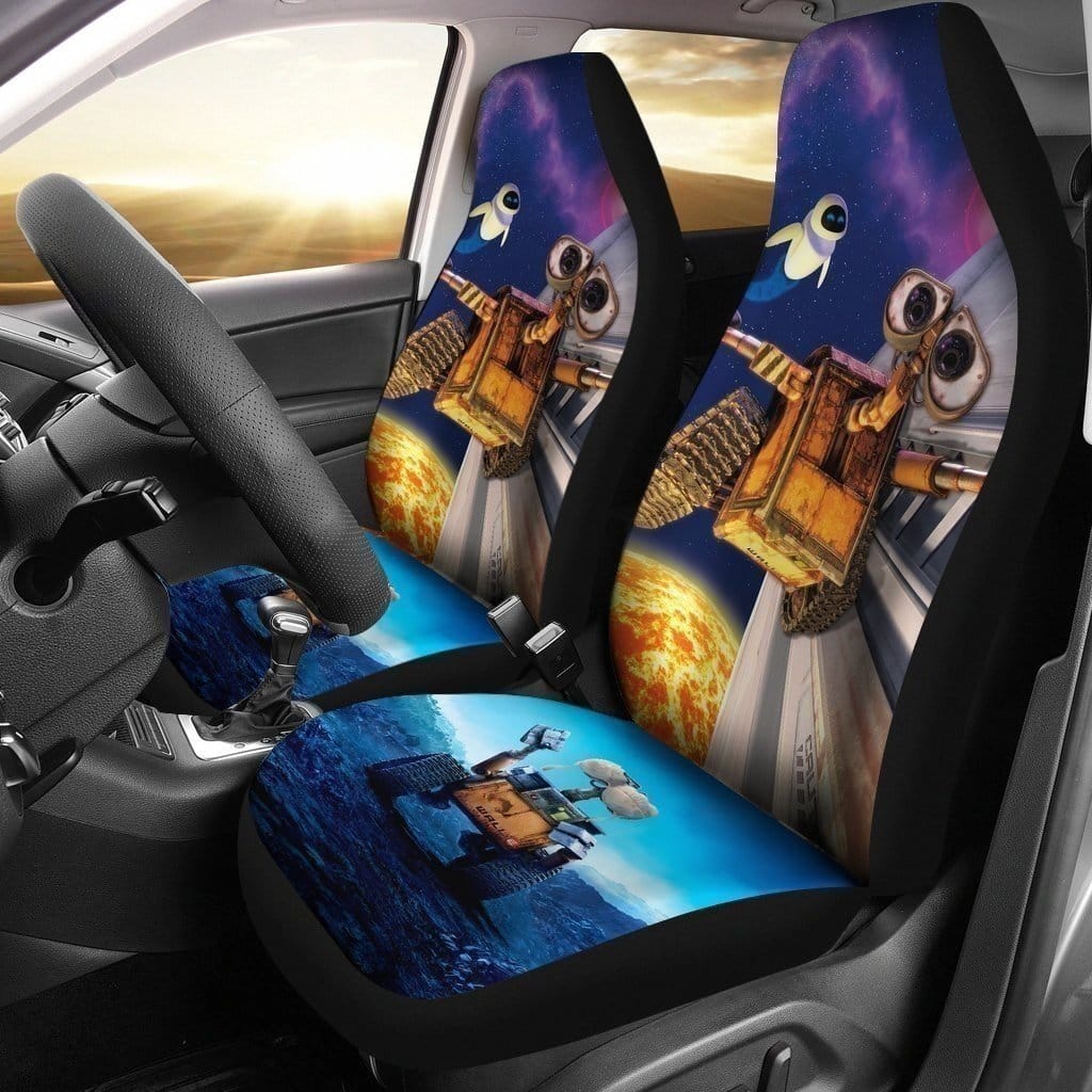 Wall-e & Eve Funny Moment Disney For Fan Gift Sku 2405 Car Seat Covers