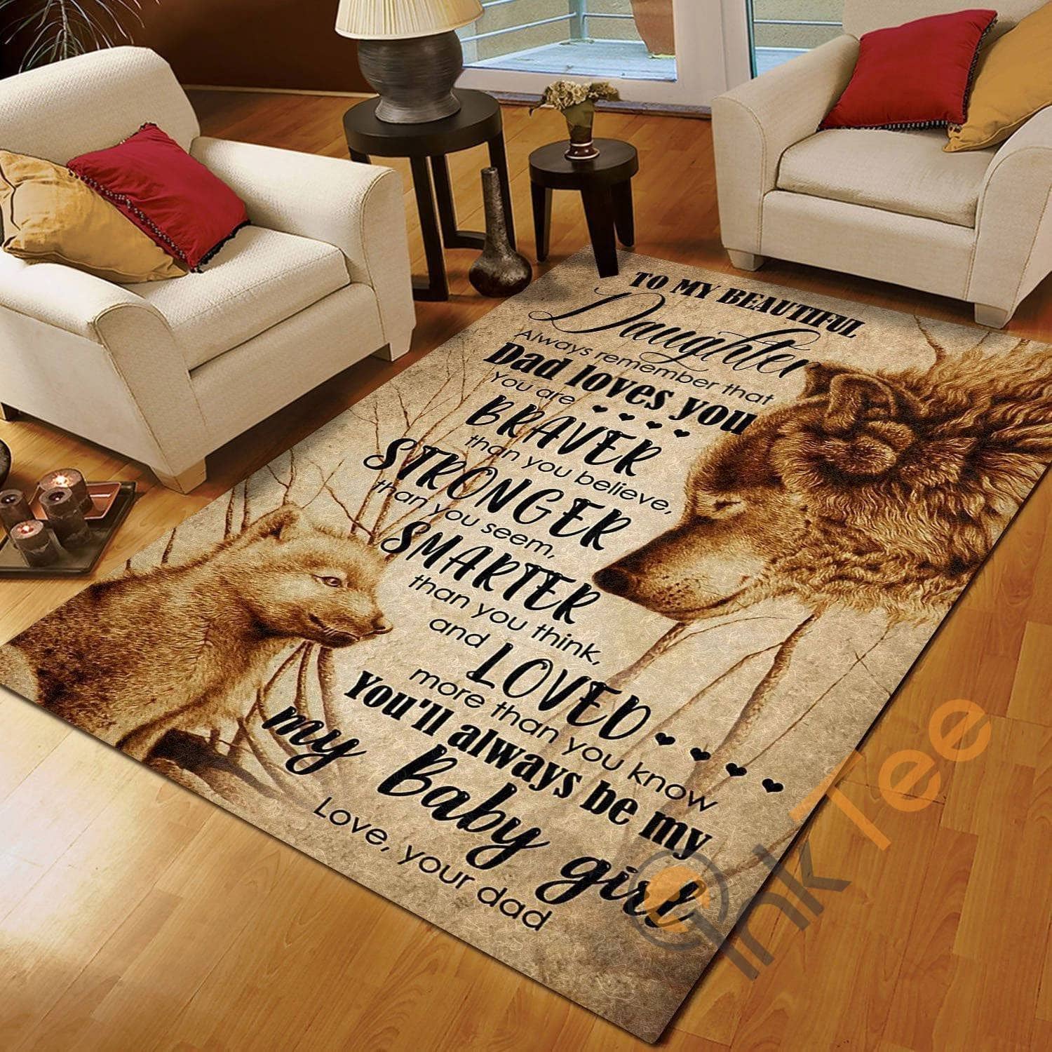 Wolf Dad To Daughter Remember That Love You Bedroom Meanful Gift From For Rug