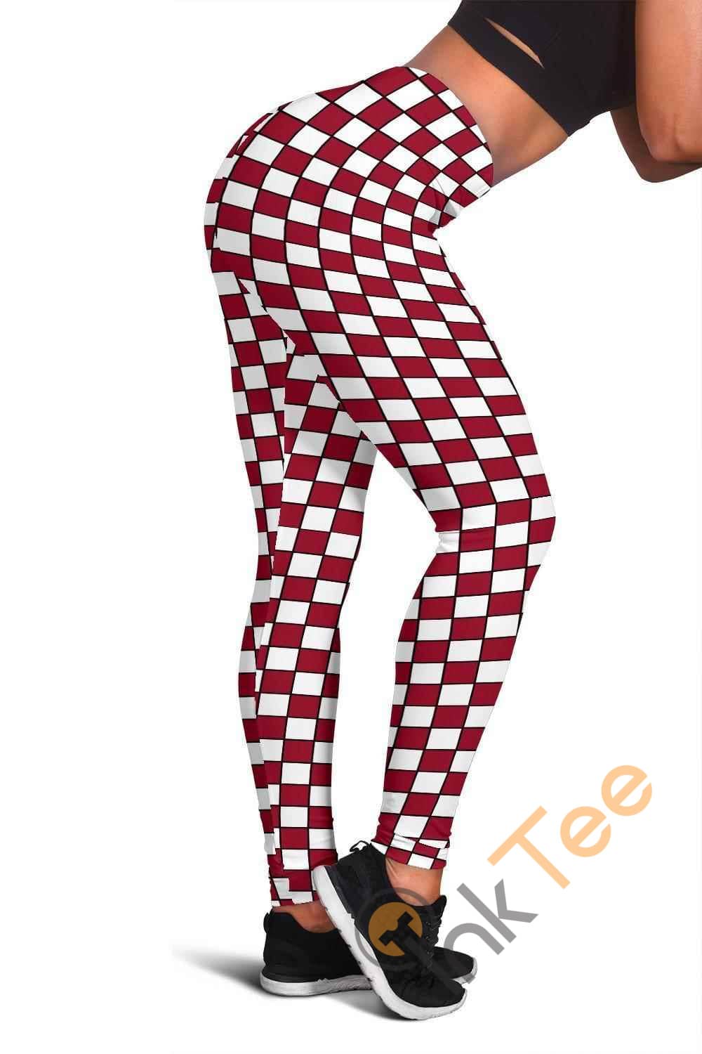 Inktee Store - Alabama Crimson Tide Fan Inspired 3D All Over Print For Yoga Fitness Checkers Women'S Leggings Image