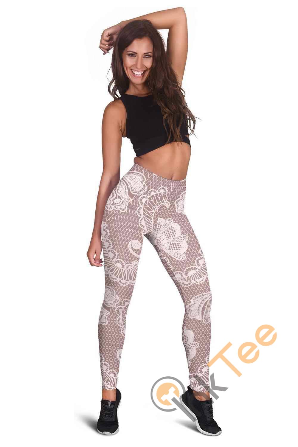 Inktee Store - All Over Lace 3D All Over Print For Yoga Fitness Women'S Leggings Image