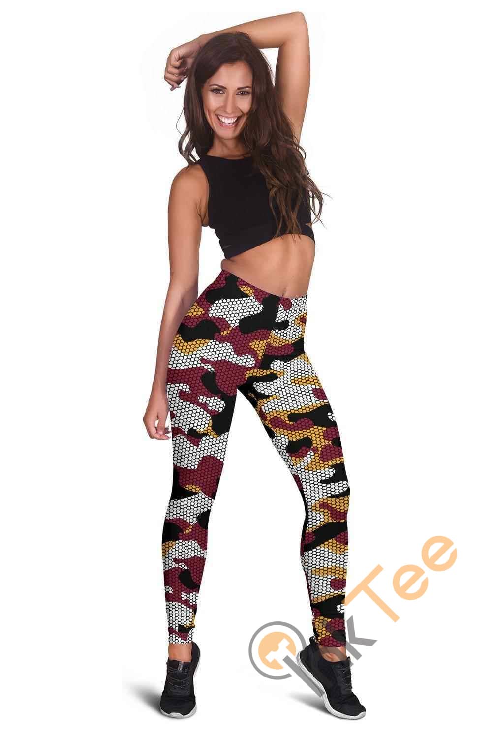 Inktee Store - Arizona Cardinals Inspired Hex Camo 3D All Over Print For Yoga Fitness Fashion Women'S Leggings Image