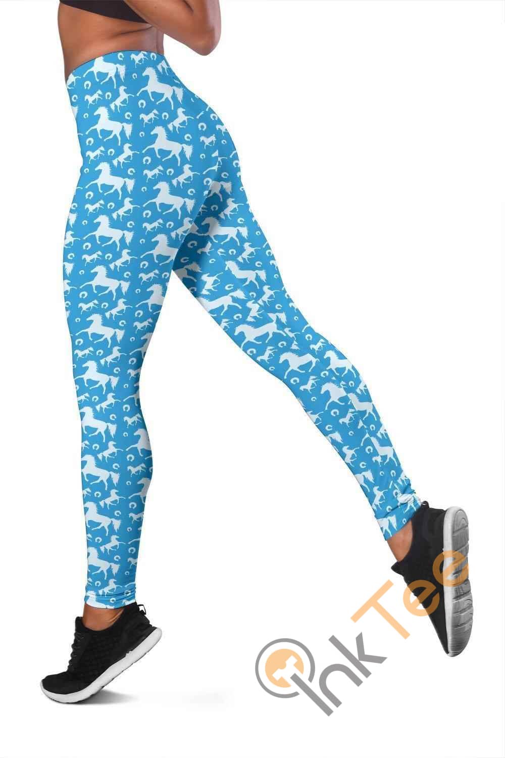 Inktee Store - Blue Horse 3D All Over Print For Yoga Fitness Women'S Leggings Image