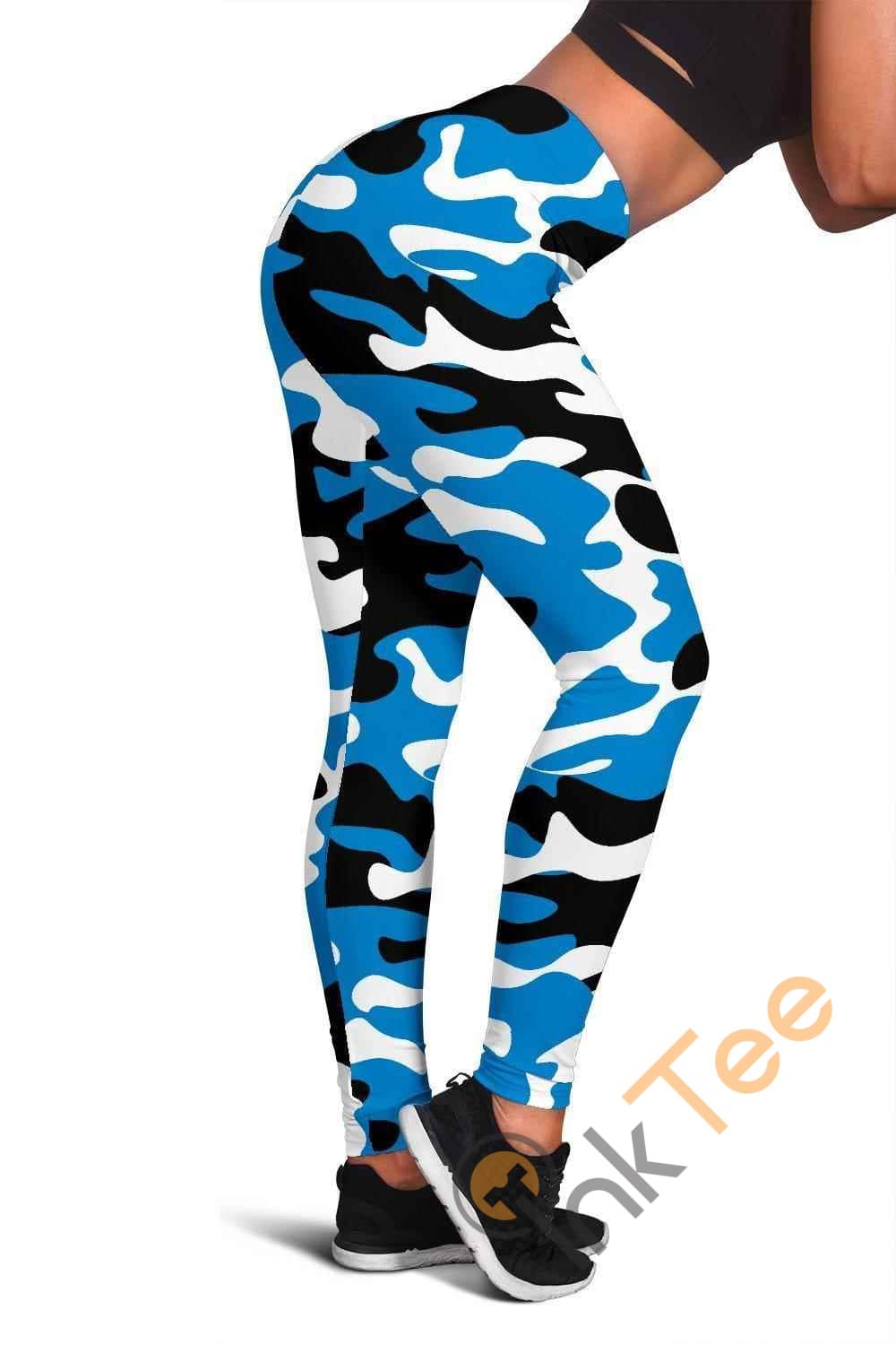 Inktee Store - Carolina Panthers Inspired Tru Camo 3D All Over Print For Yoga Fitness Fashion Women'S Leggings Image