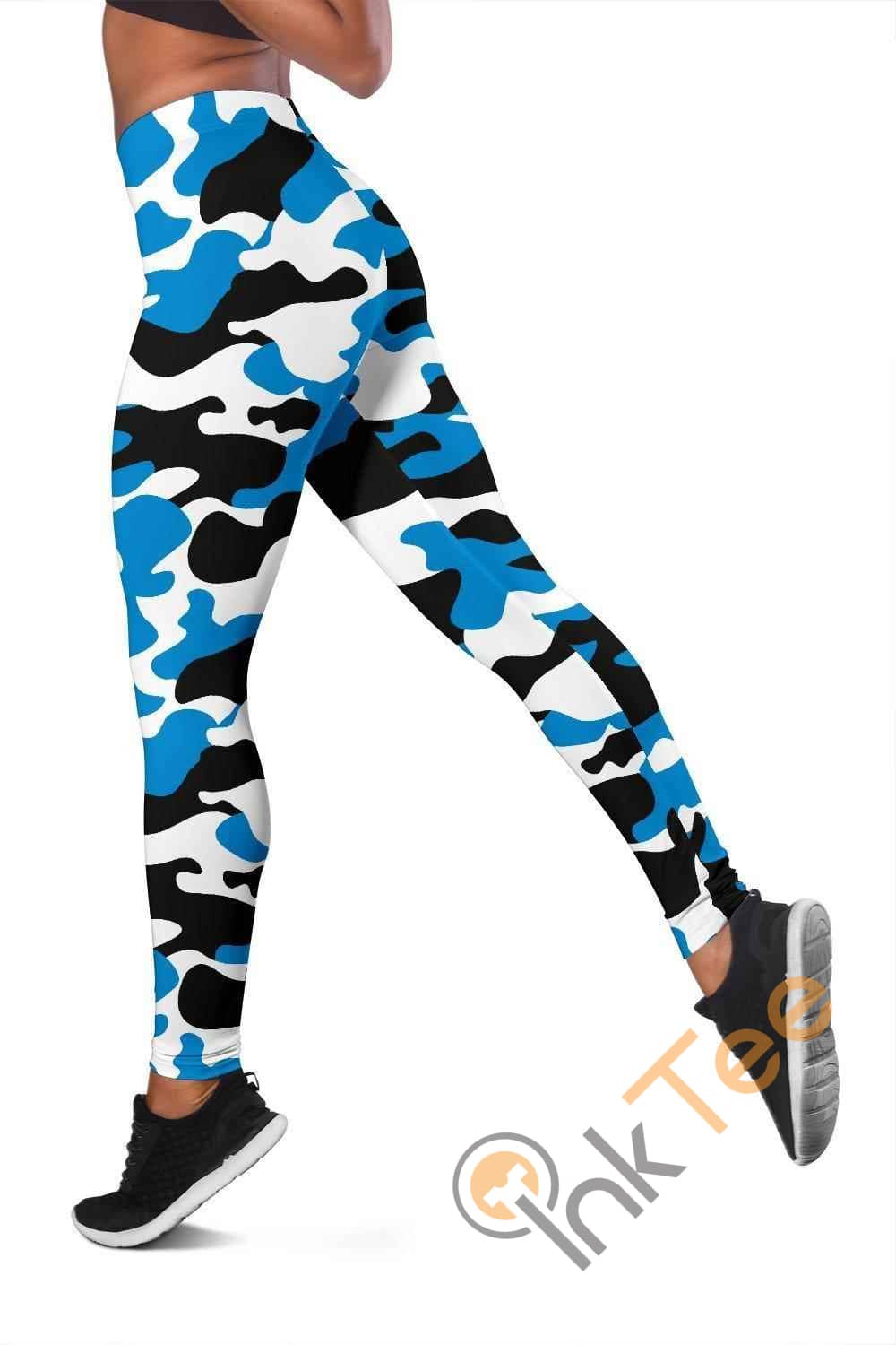 Inktee Store - Carolina Panthers Inspired Tru Camo 3D All Over Print For Yoga Fitness Fashion Women'S Leggings Image