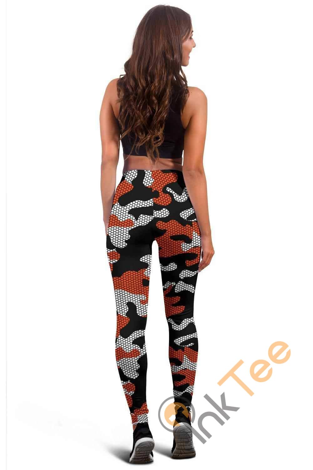 Inktee Store - Cincinnati Bengals Inspired Hex Camo 3D All Over Print For Yoga Fitness Fashion Women'S Leggings Image