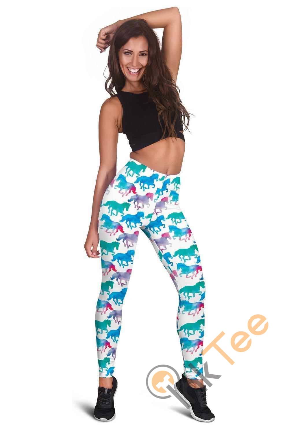 Inktee Store - Colorful Horse 3D All Over Print For Yoga Fitness Women'S Leggings Image