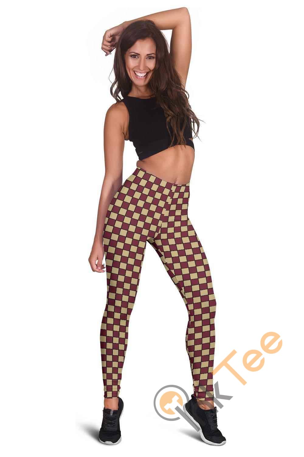 Inktee Store - Florida State Seminoles Fan Inspired 3D All Over Print For Yoga Fitness Checkers Women'S Leggings Image