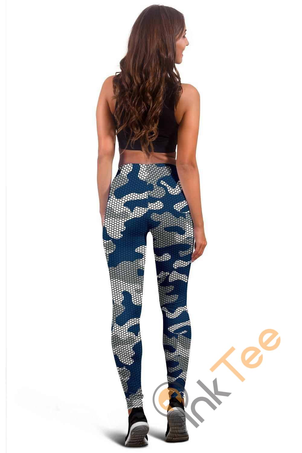 Inktee Store - Indianapolis Colts Inspired Hex Camo 3D All Over Print For Yoga Fitness Fashion Women'S Leggings Image