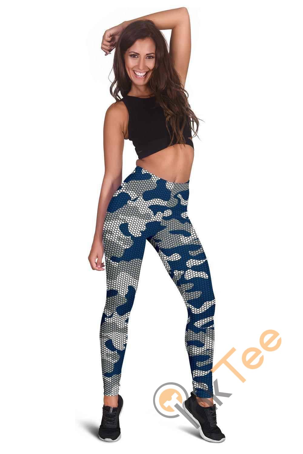 Inktee Store - Indianapolis Colts Inspired Hex Camo 3D All Over Print For Yoga Fitness Fashion Women'S Leggings Image