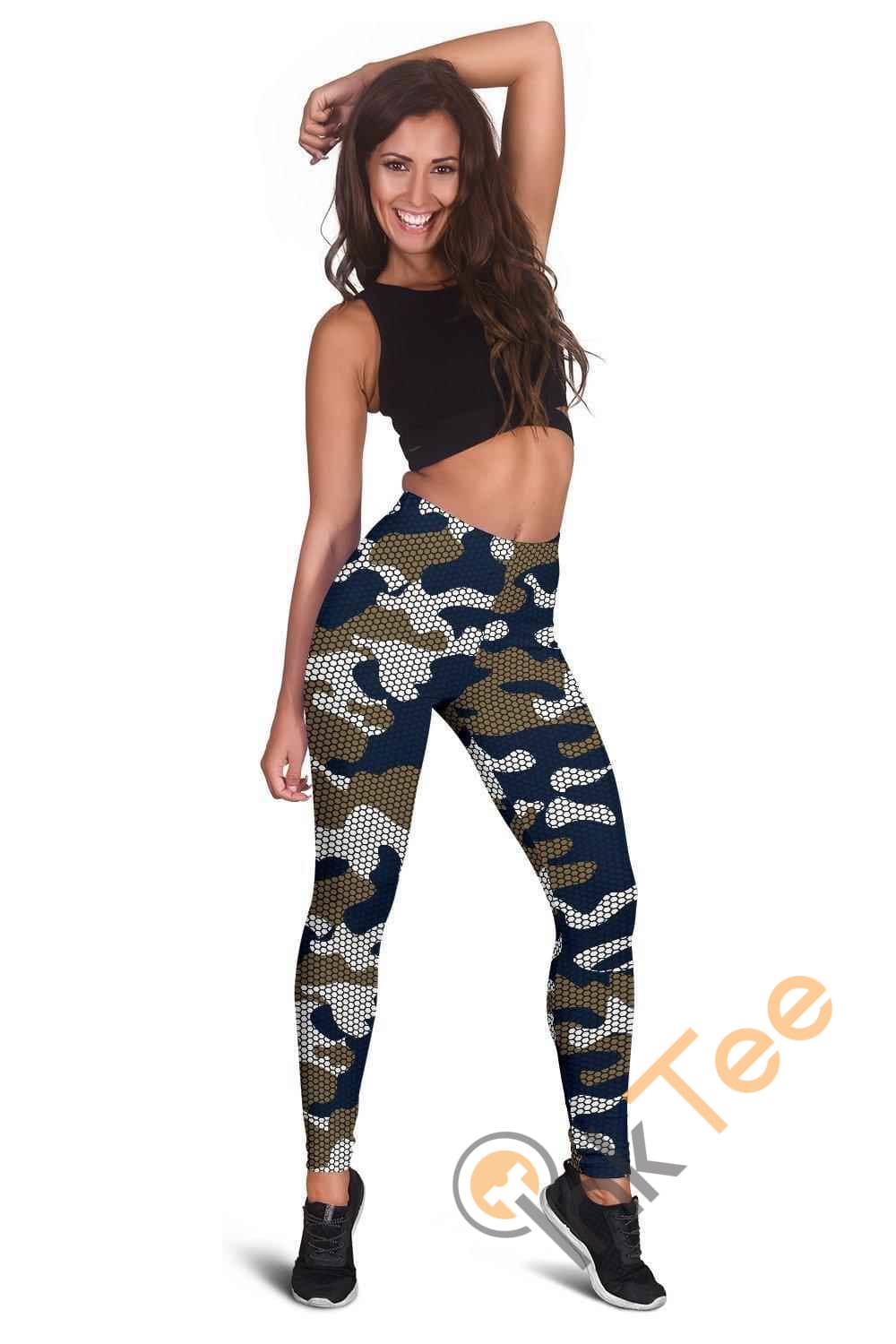 Inktee Store - Los Angeles Rams Inspired Hex Camo 3D All Over Print For Yoga Fitness Fashion Women'S Leggings Image